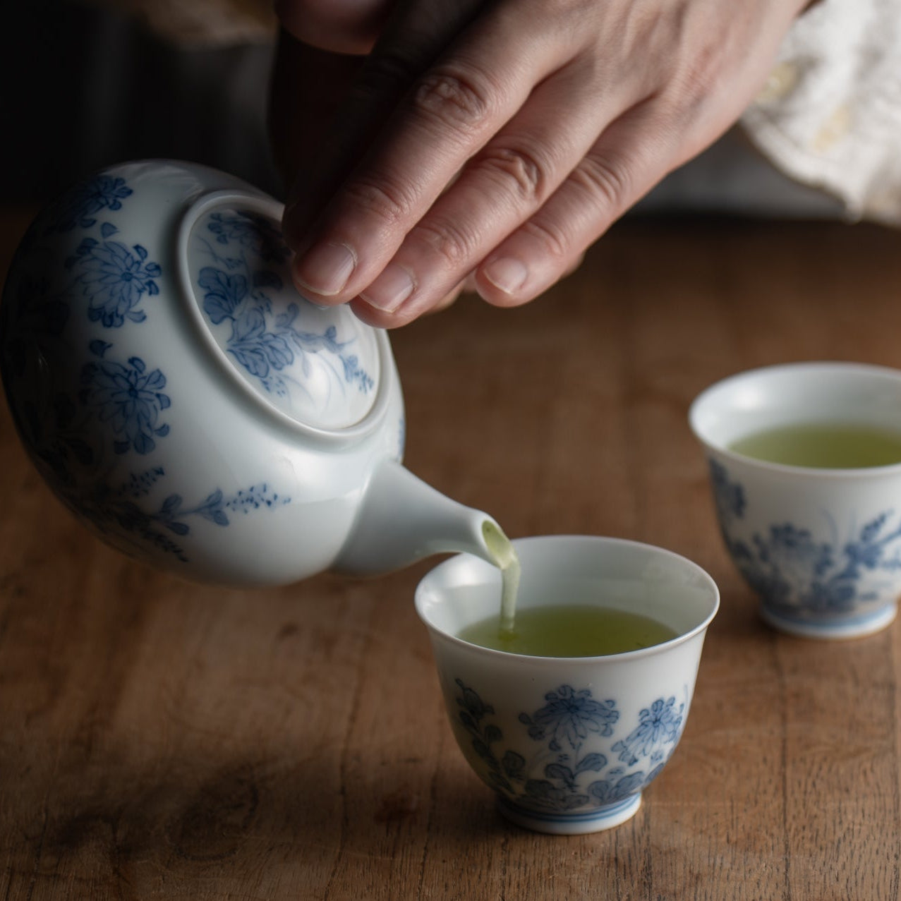 Chrysanthemum and Bush Clover Japanese Teacup