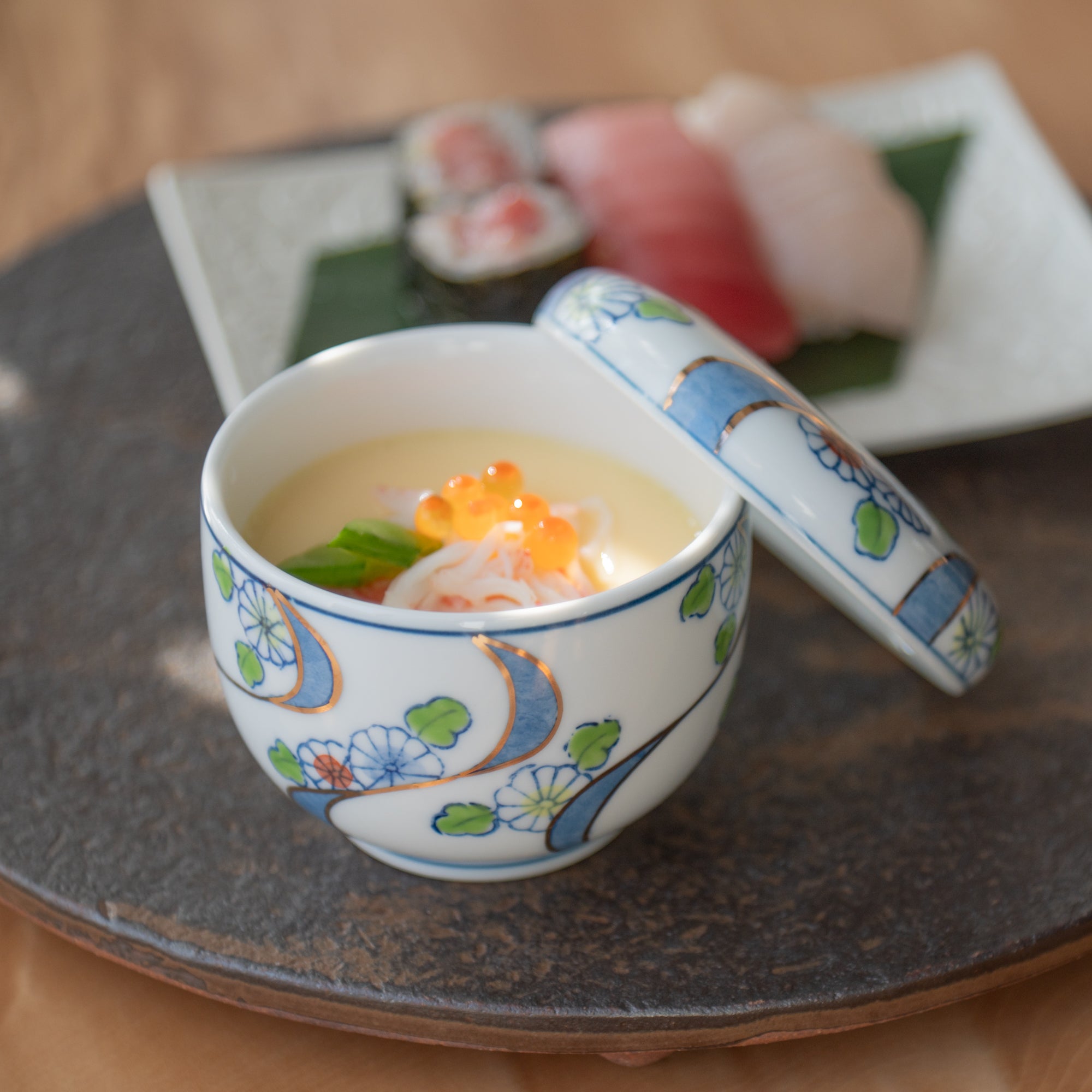 Gold Stream Design Chawanmushi Bowl