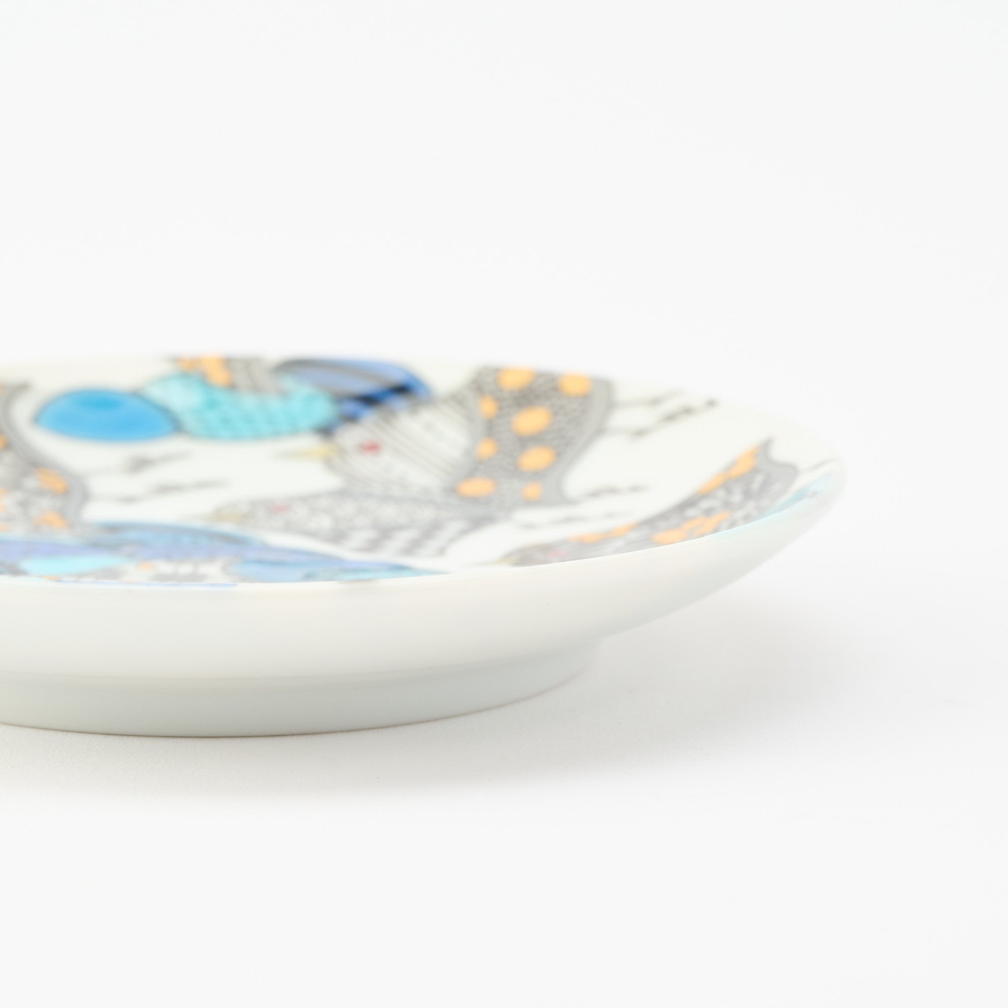 Kutani Art Auspicious Motifs Sauce Plate