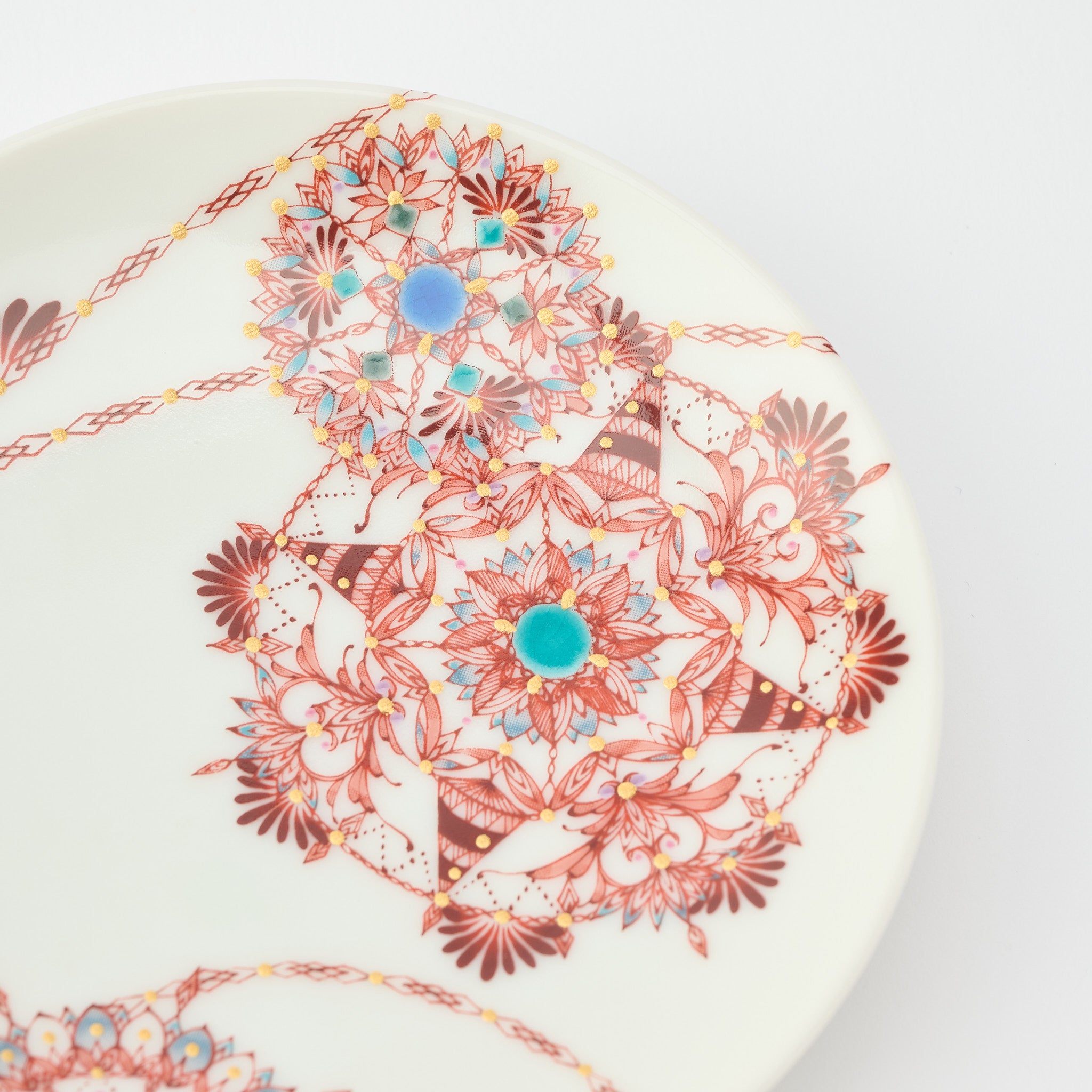 Kutani Art Colorful Saibyo Sauce Plate