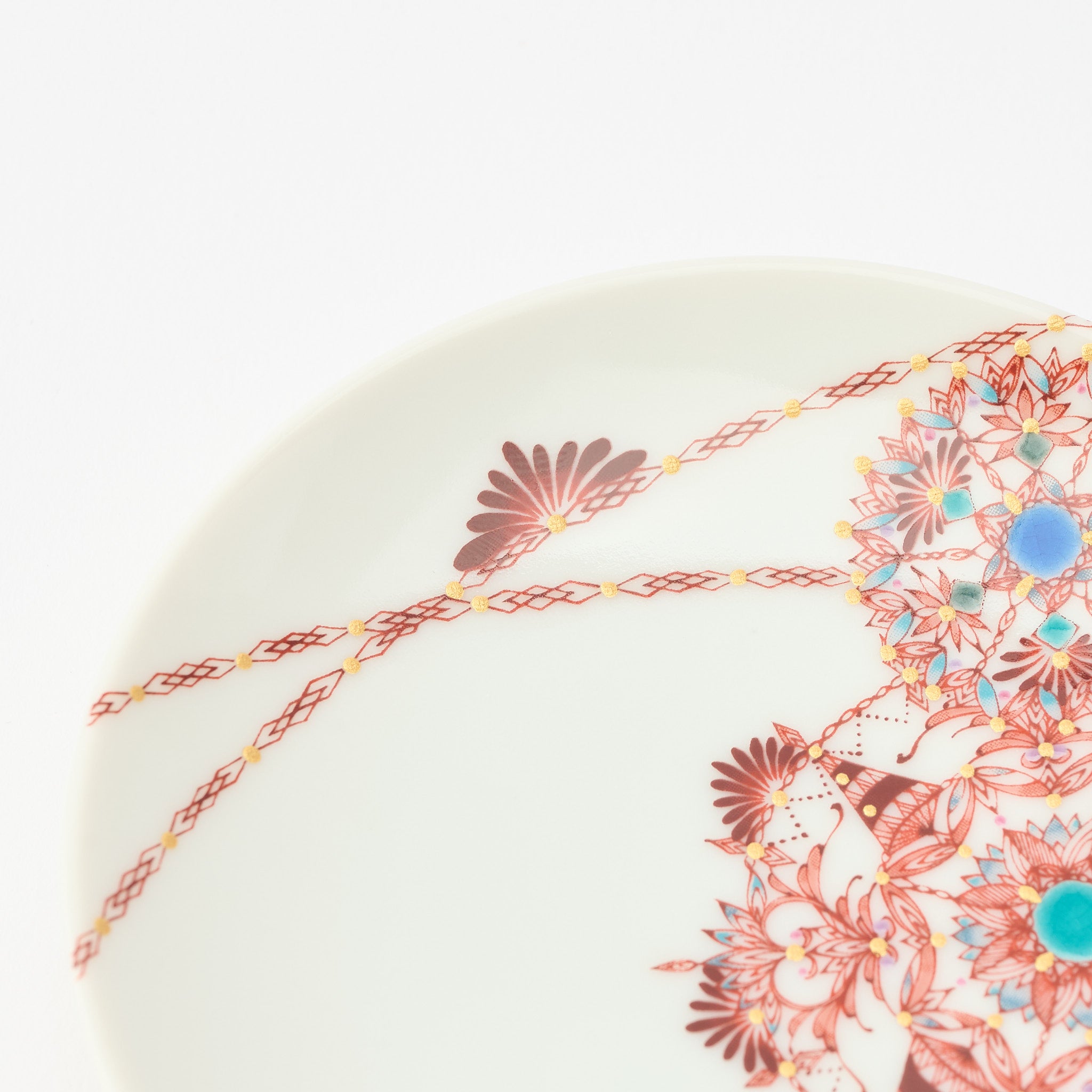 Kutani Art Colorful Saibyo Sauce Plate