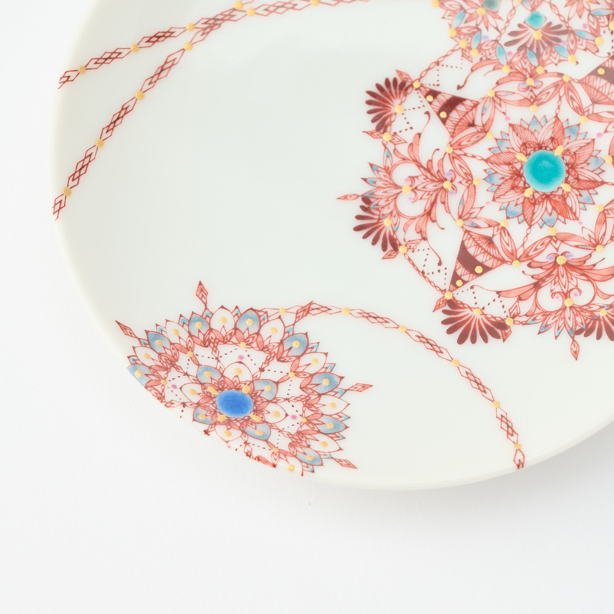Kutani Art Colorful Saibyo Sauce Plate