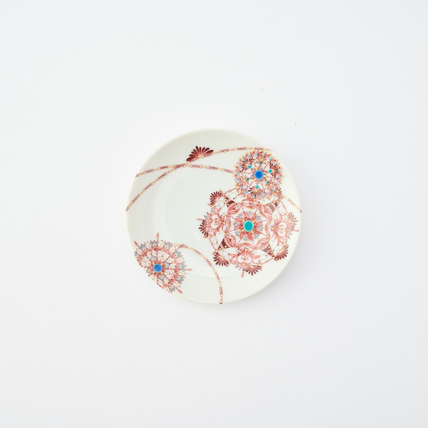 Kutani Art Colorful Saibyo Sauce Plate