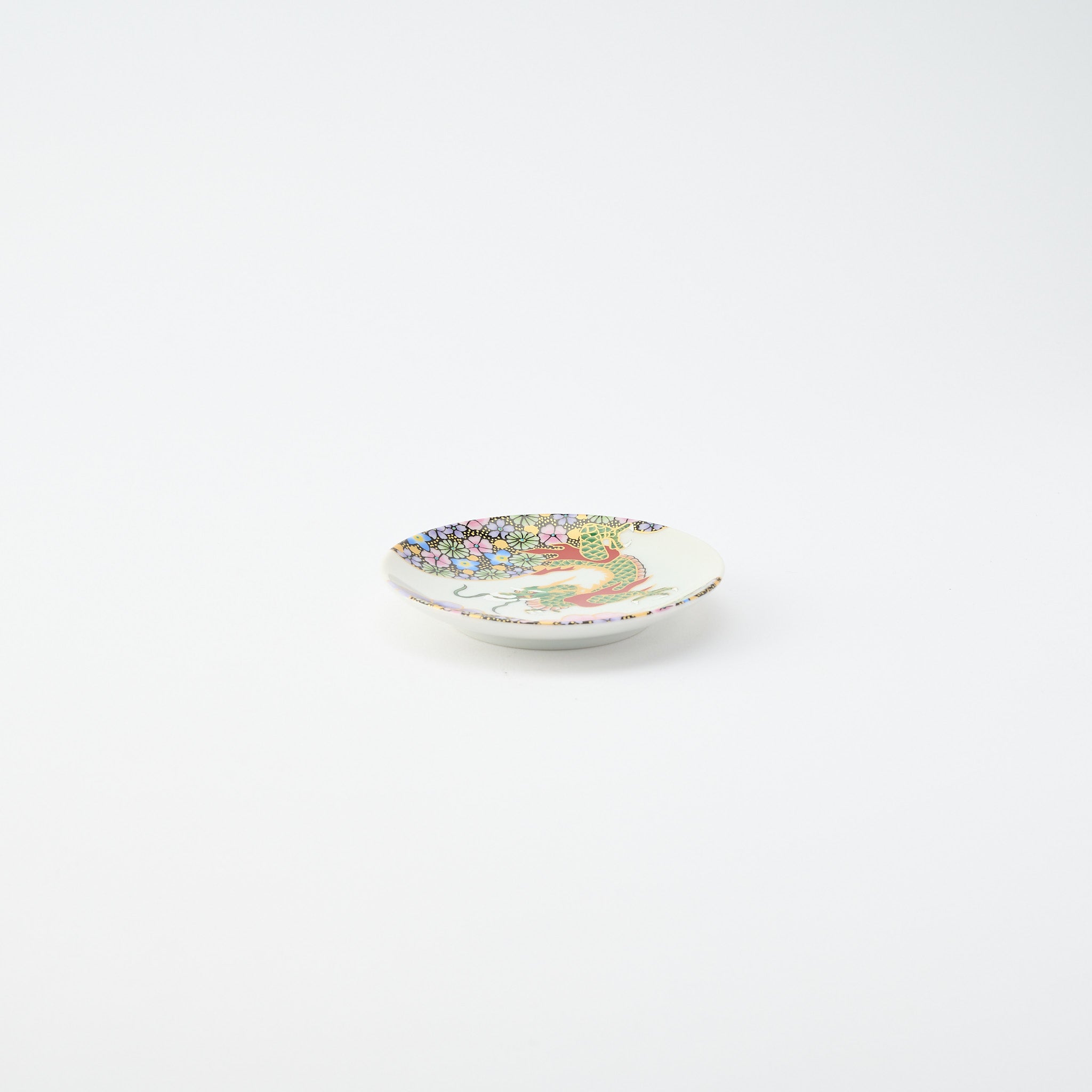 Kutani Art Auspicious Motifs Sauce Plate