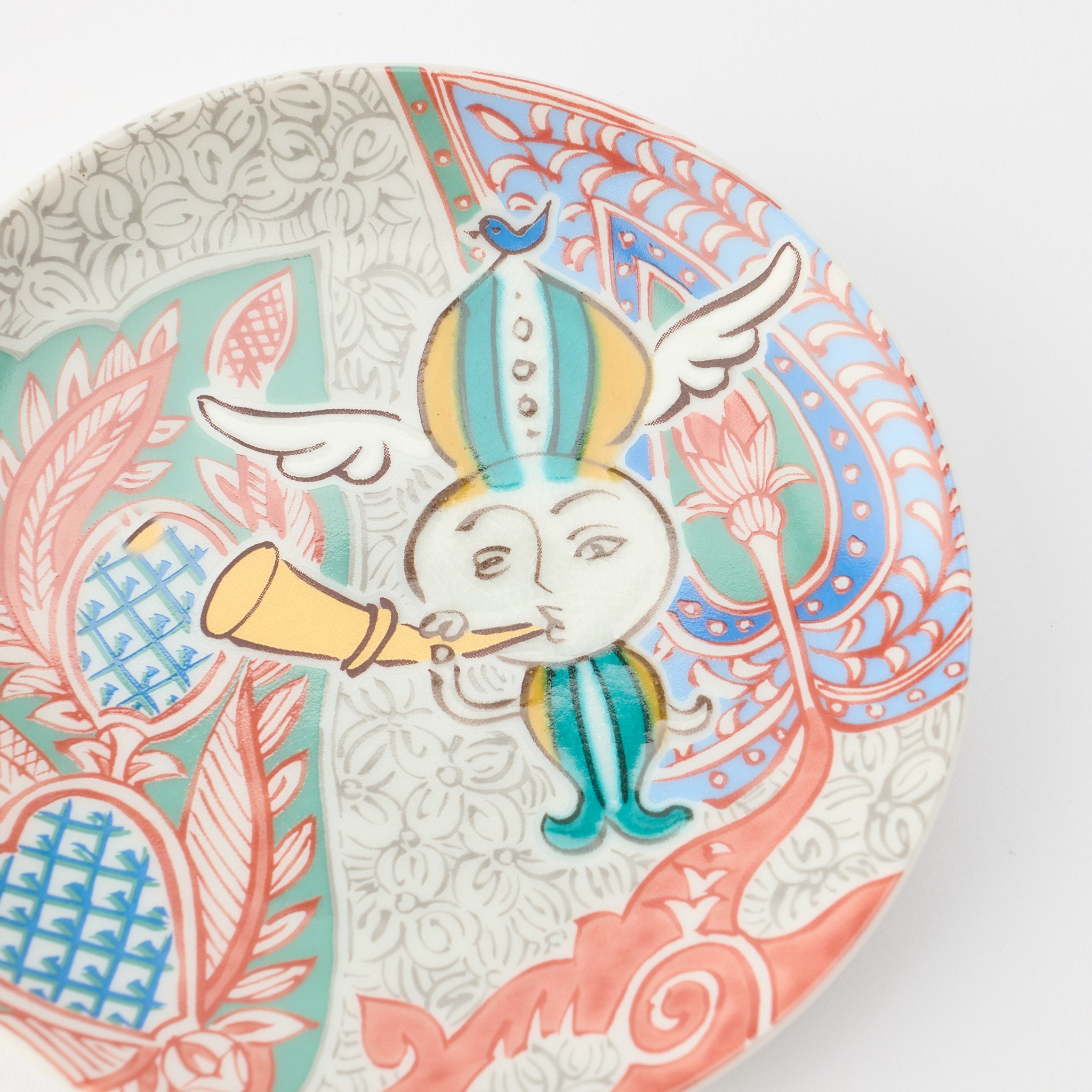 Kutani Art Auspicious Motifs Sauce Plate