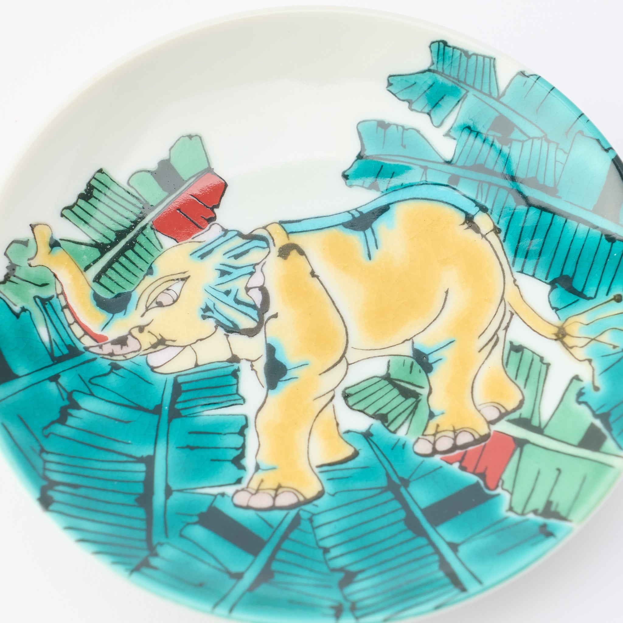 Kutani Art Auspicious Motifs Sauce Plate