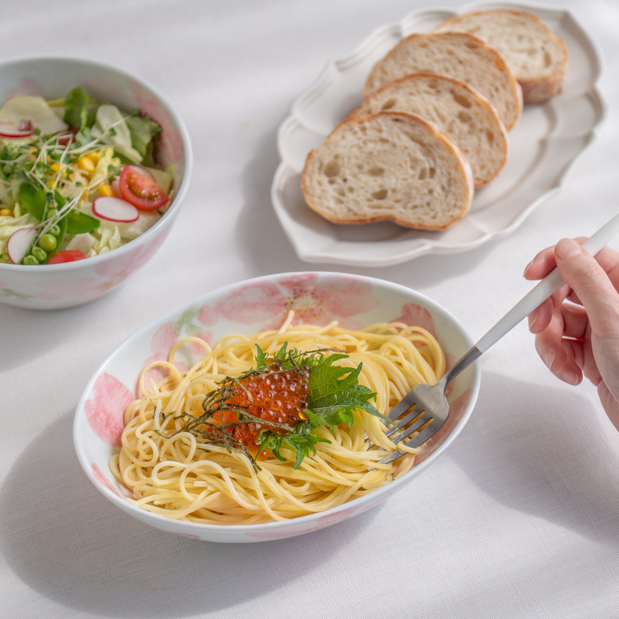 Blossoming Sakura Oval Large Bowl