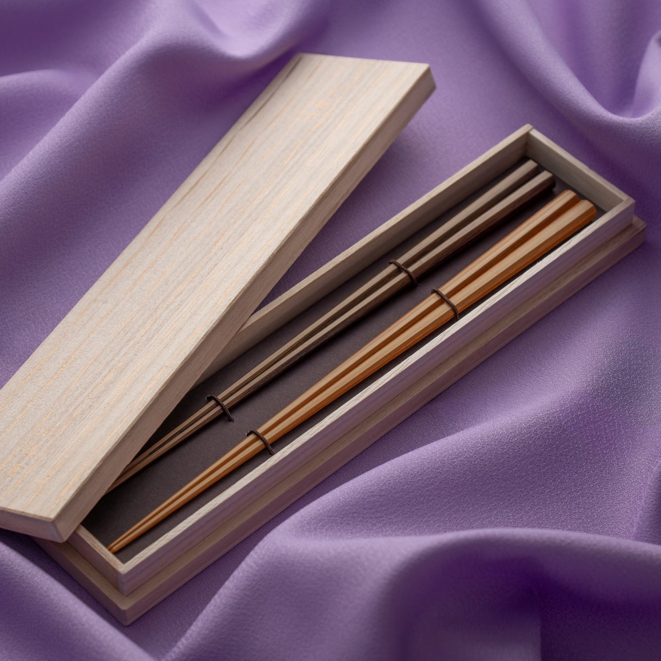 Octagonal Shiratake Bamboo Chopsticks Pair Set