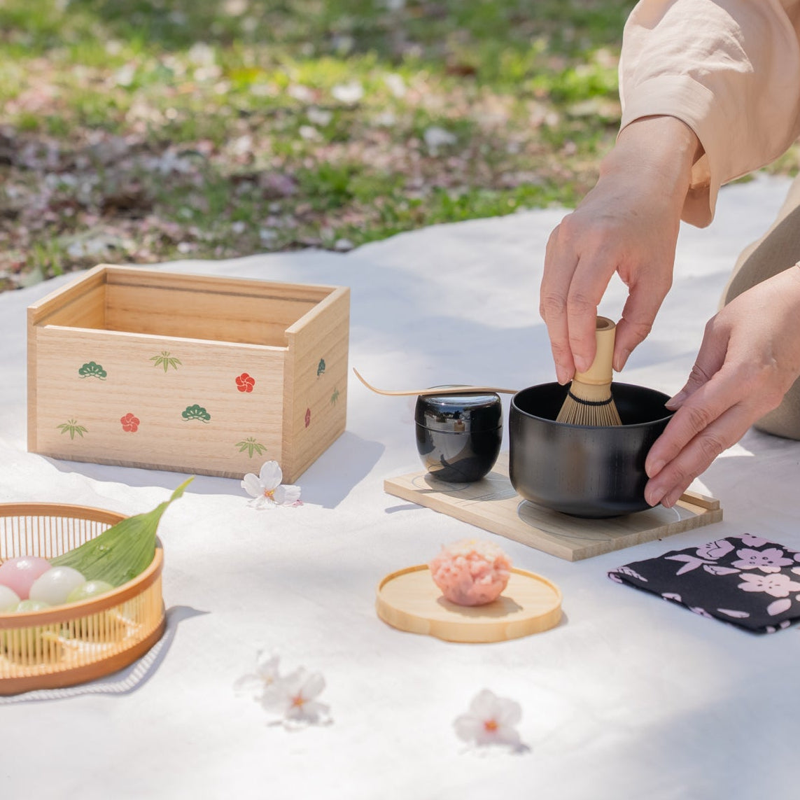 Yu-Chabako Wood Grain Matcha Tea Set
