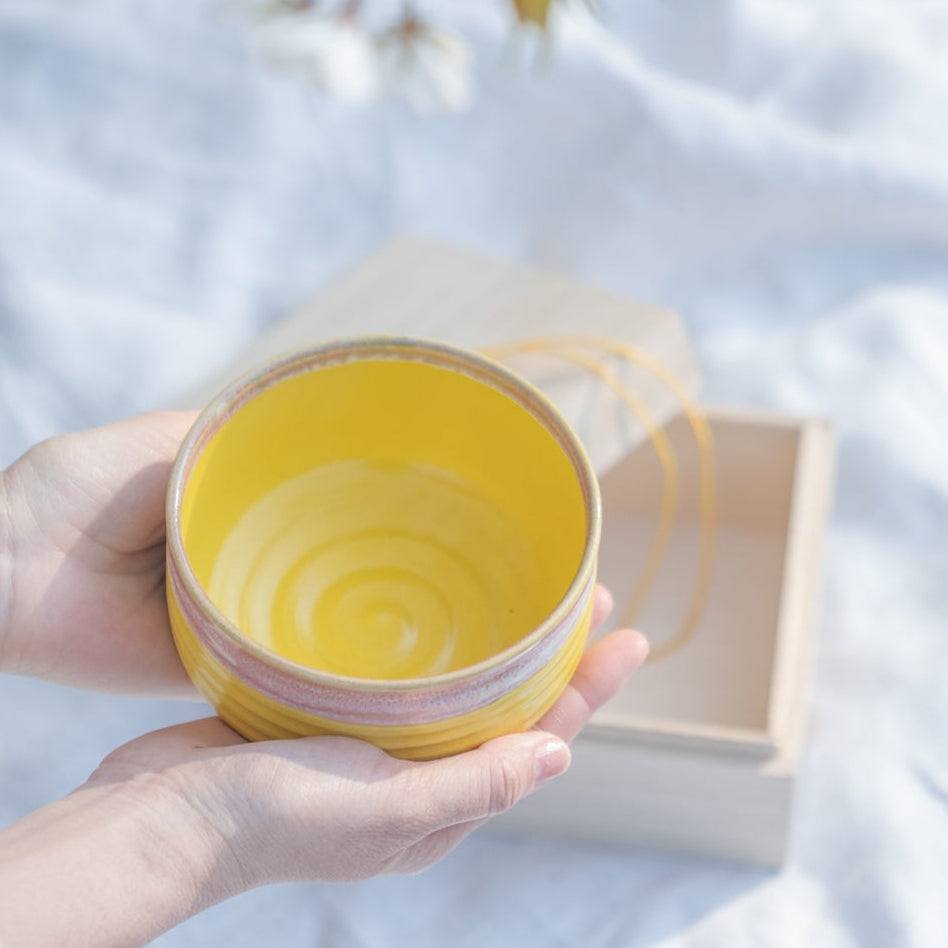 Blüte & Golden Gelb Matcha-Schale