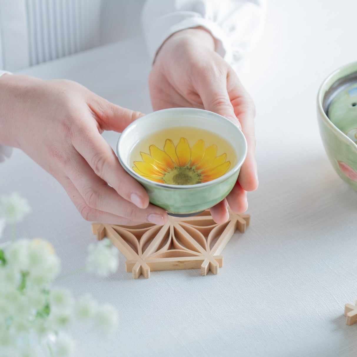 Colorful Floral Japanese Teacup