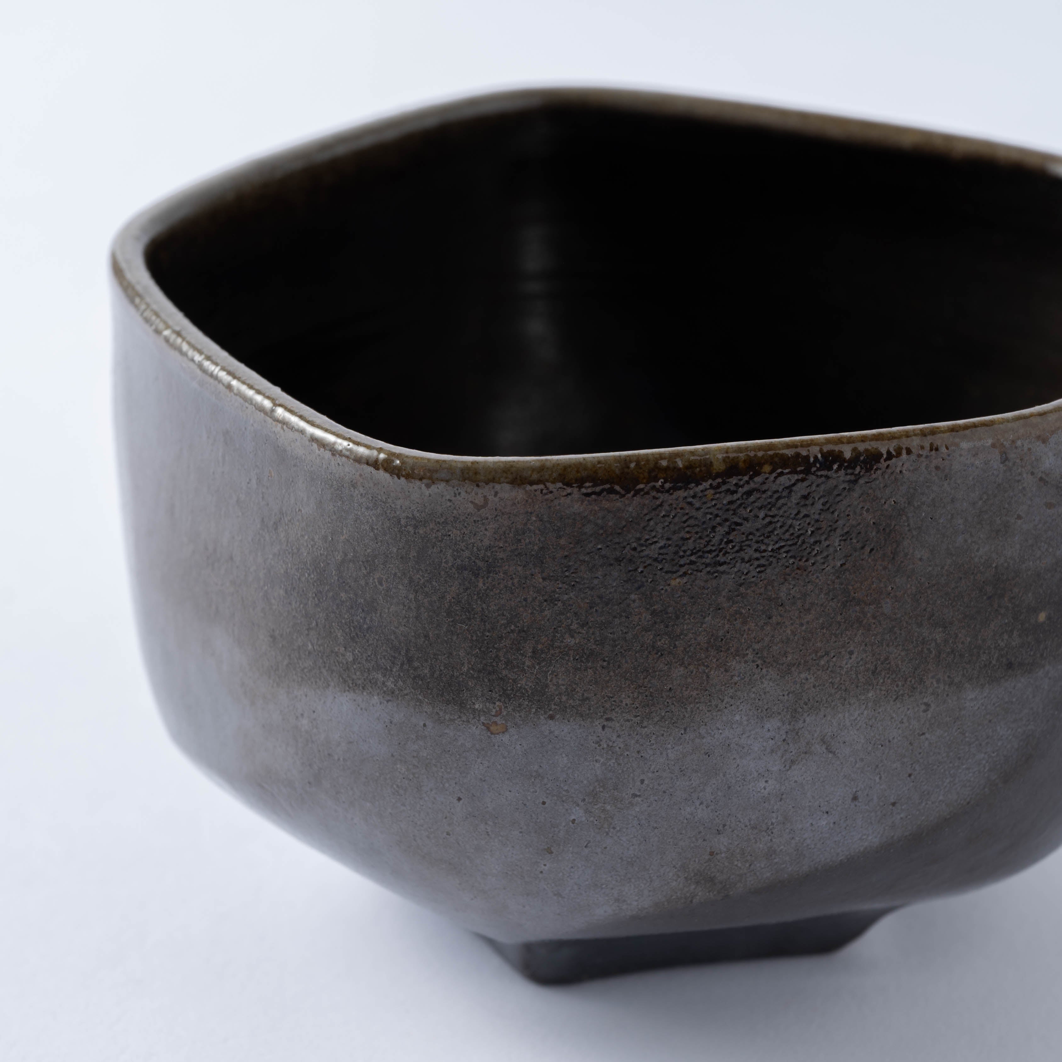 Hikidashi-Guro Five-Sided Matcha Bowl