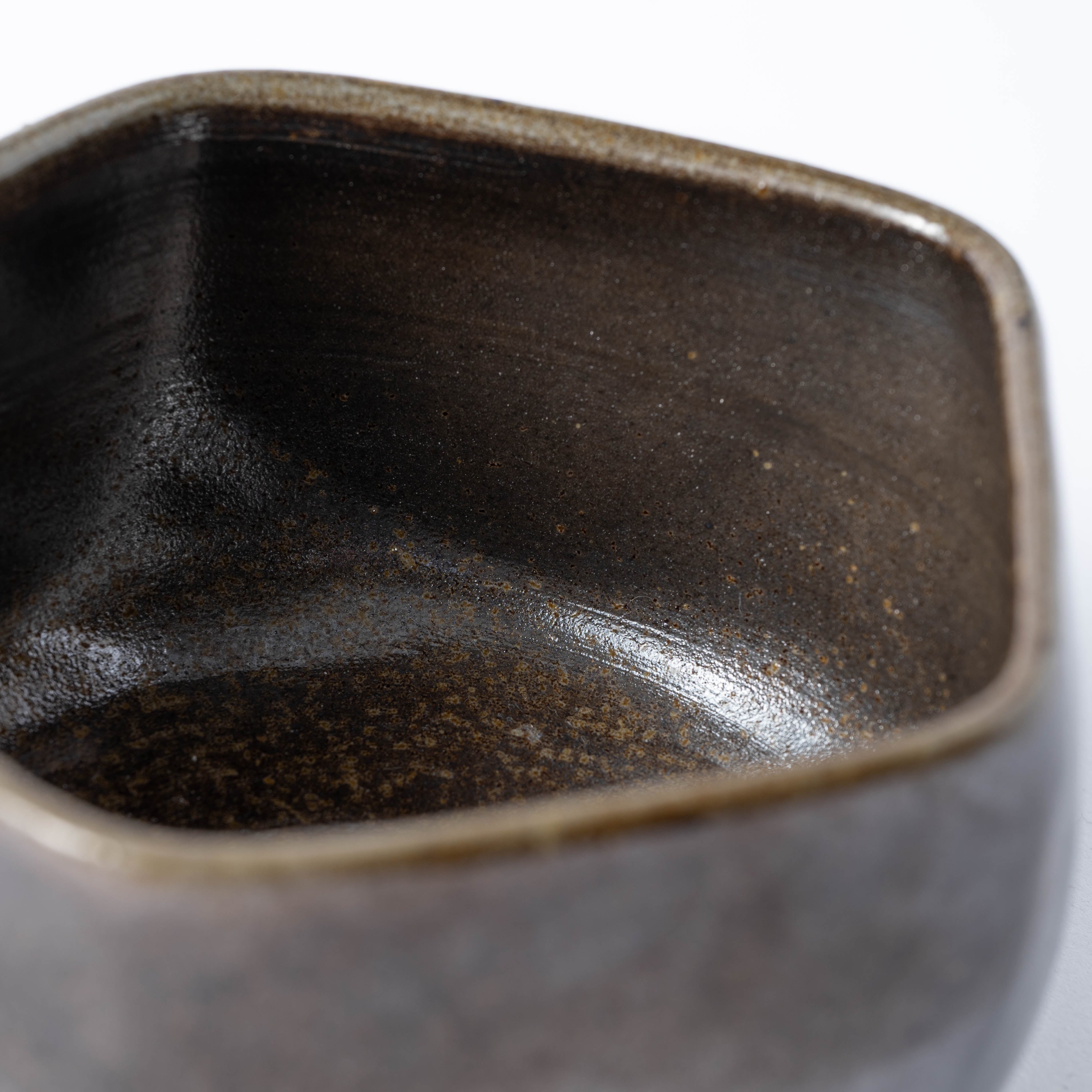 Hikidashi-Guro Five-Sided Matcha Bowl