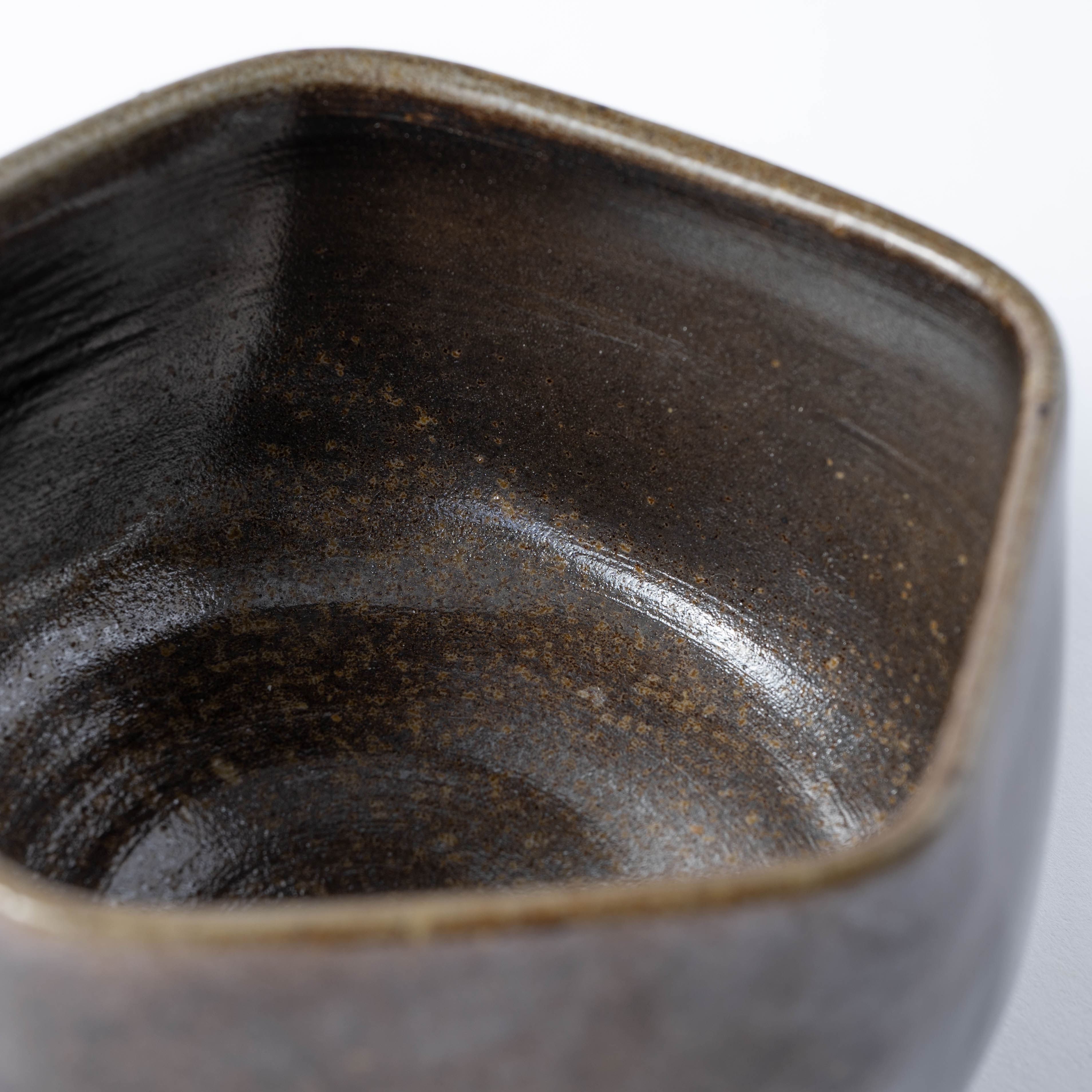 Hikidashi-Guro Five-Sided Matcha Bowl