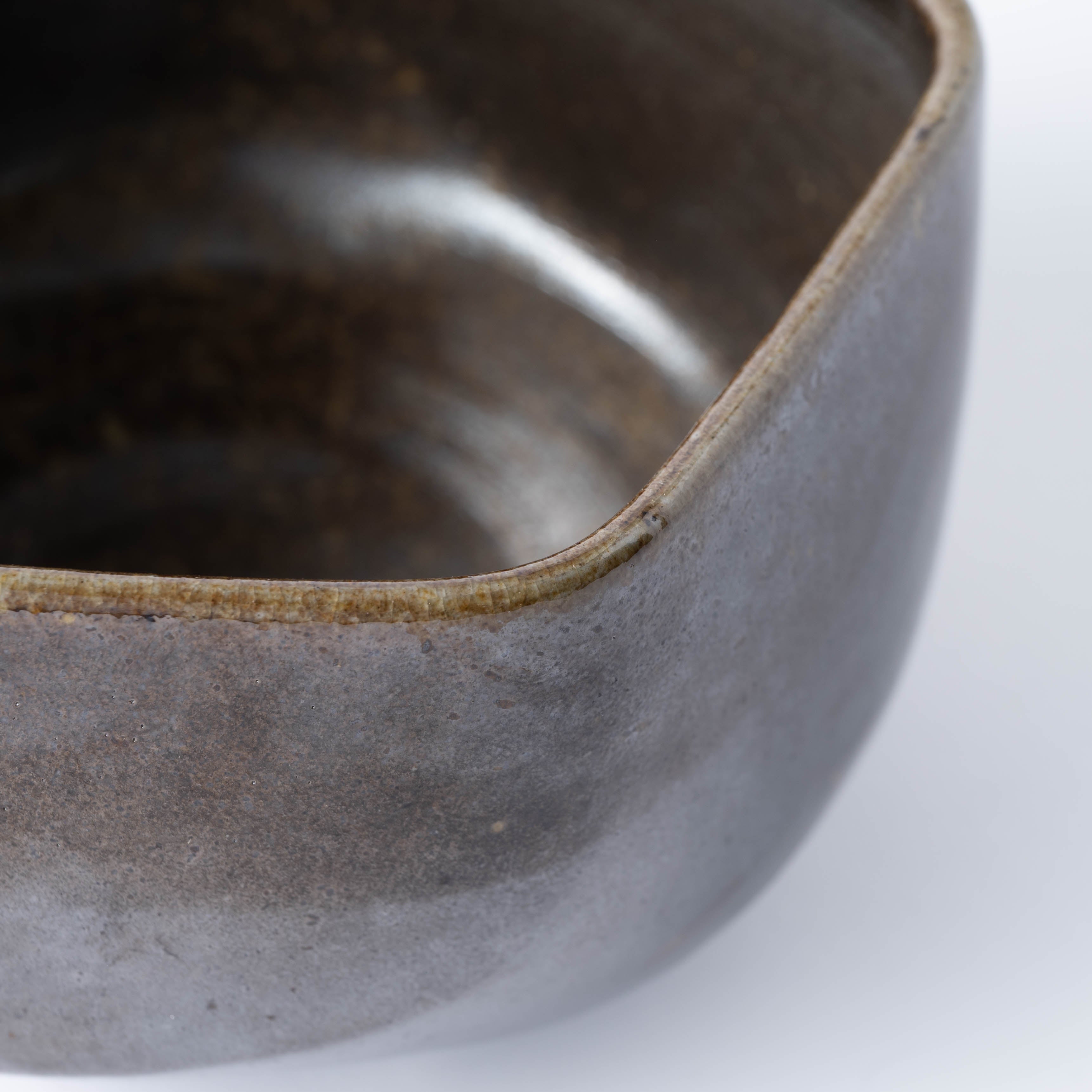 Hikidashi-Guro Five-Sided Matcha Bowl