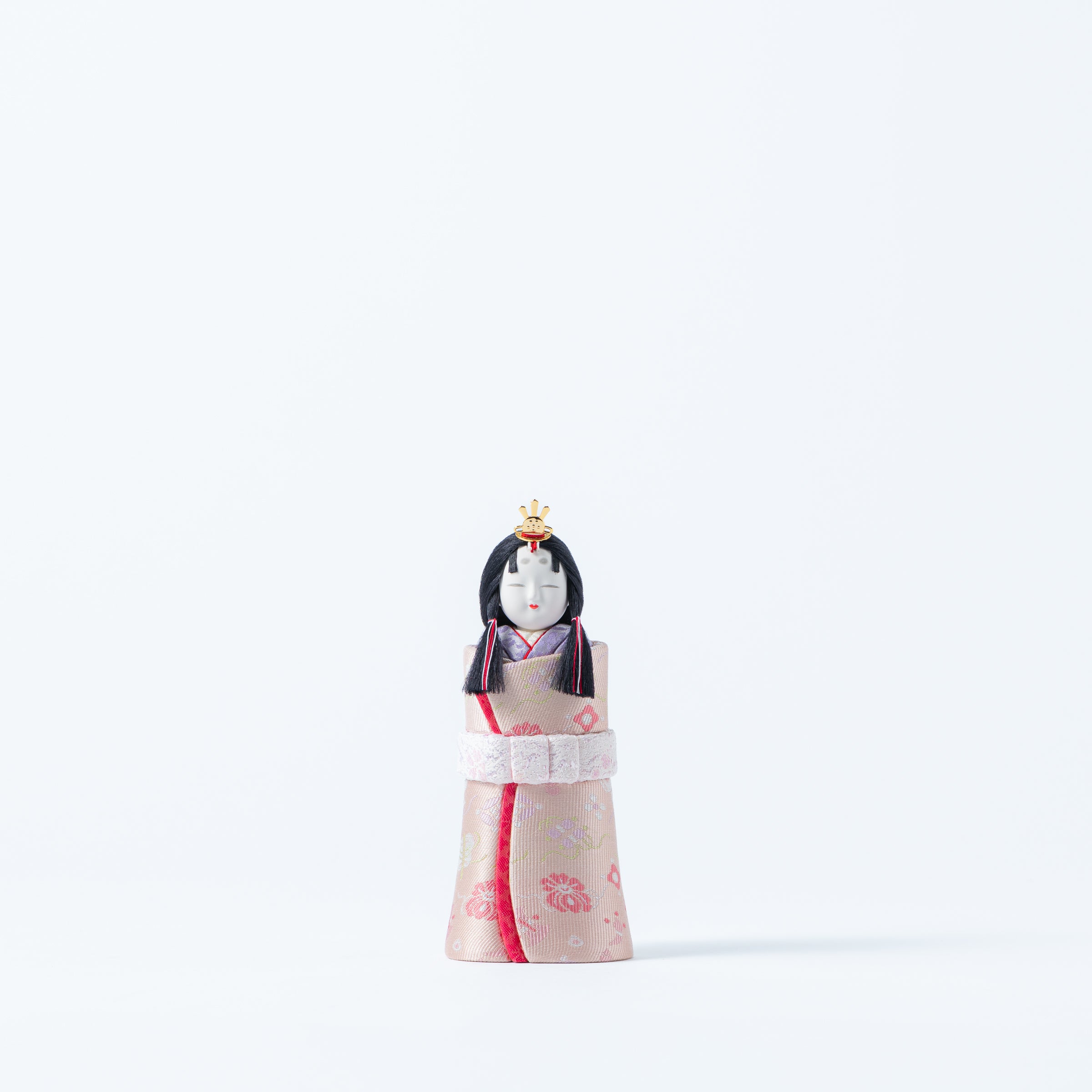 Standing Hina Dolls with Maki-e Plum Blossom Screen