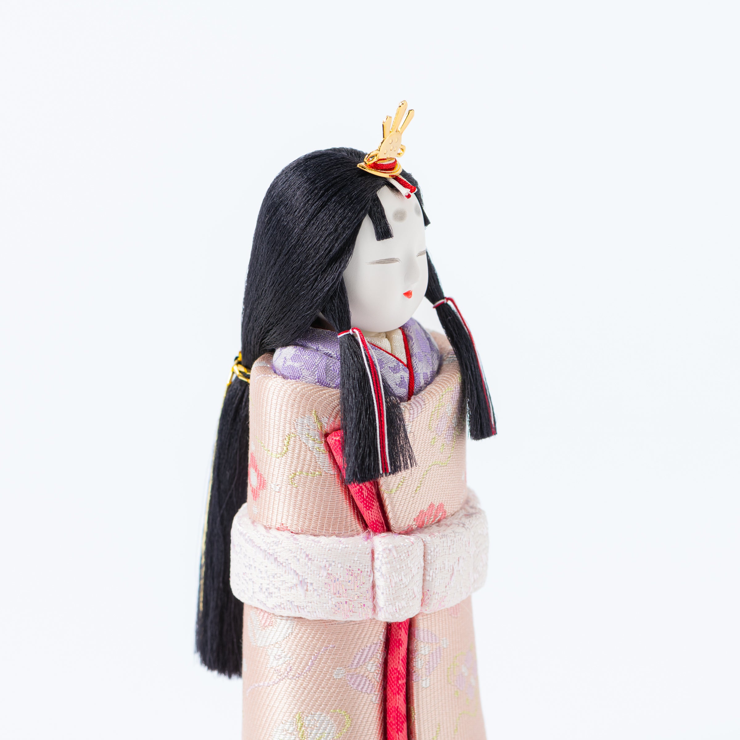 Standing Hina Dolls with Maki-e Plum Blossom Screen
