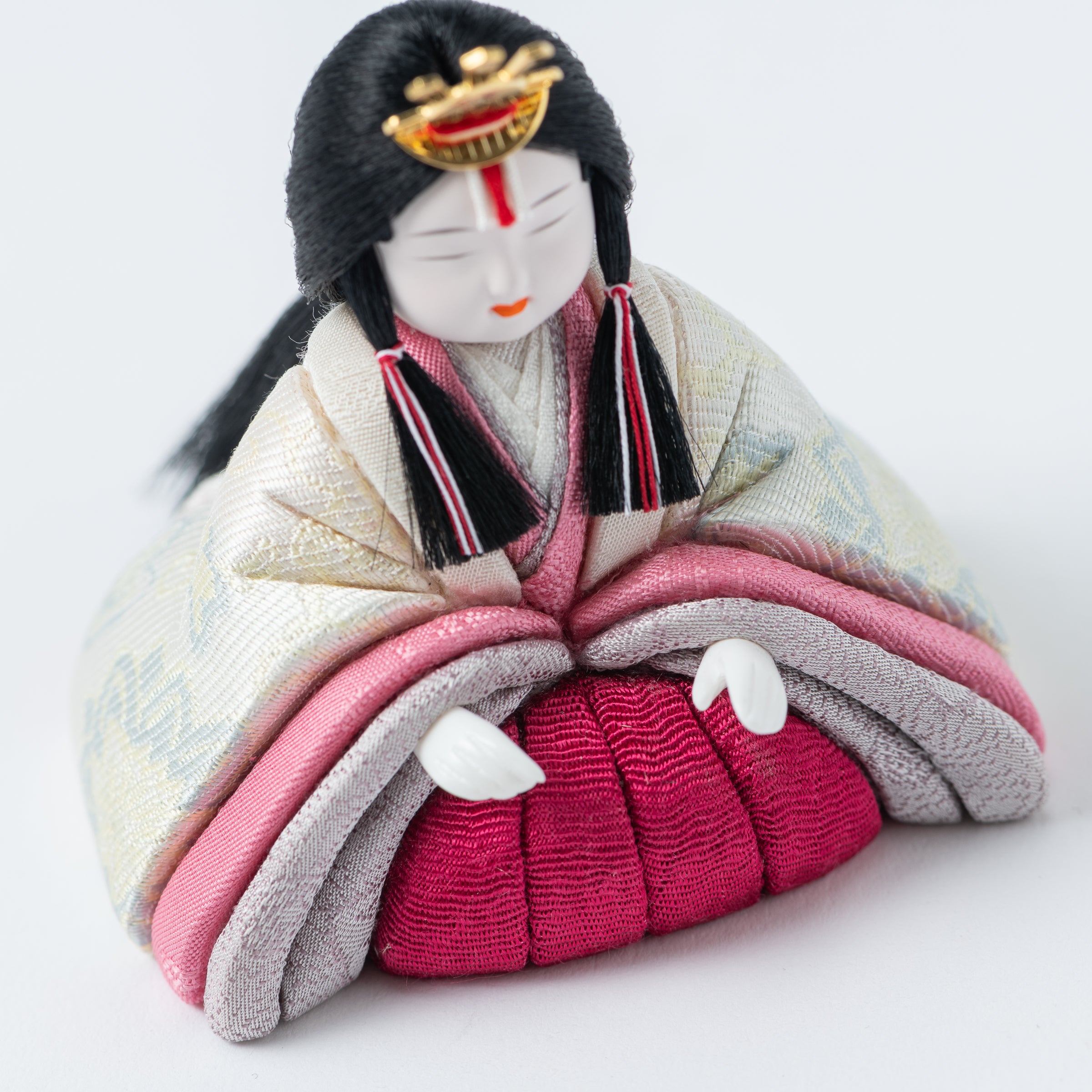 Peony Arabesque Hina Dolls with Golden Folding Screen