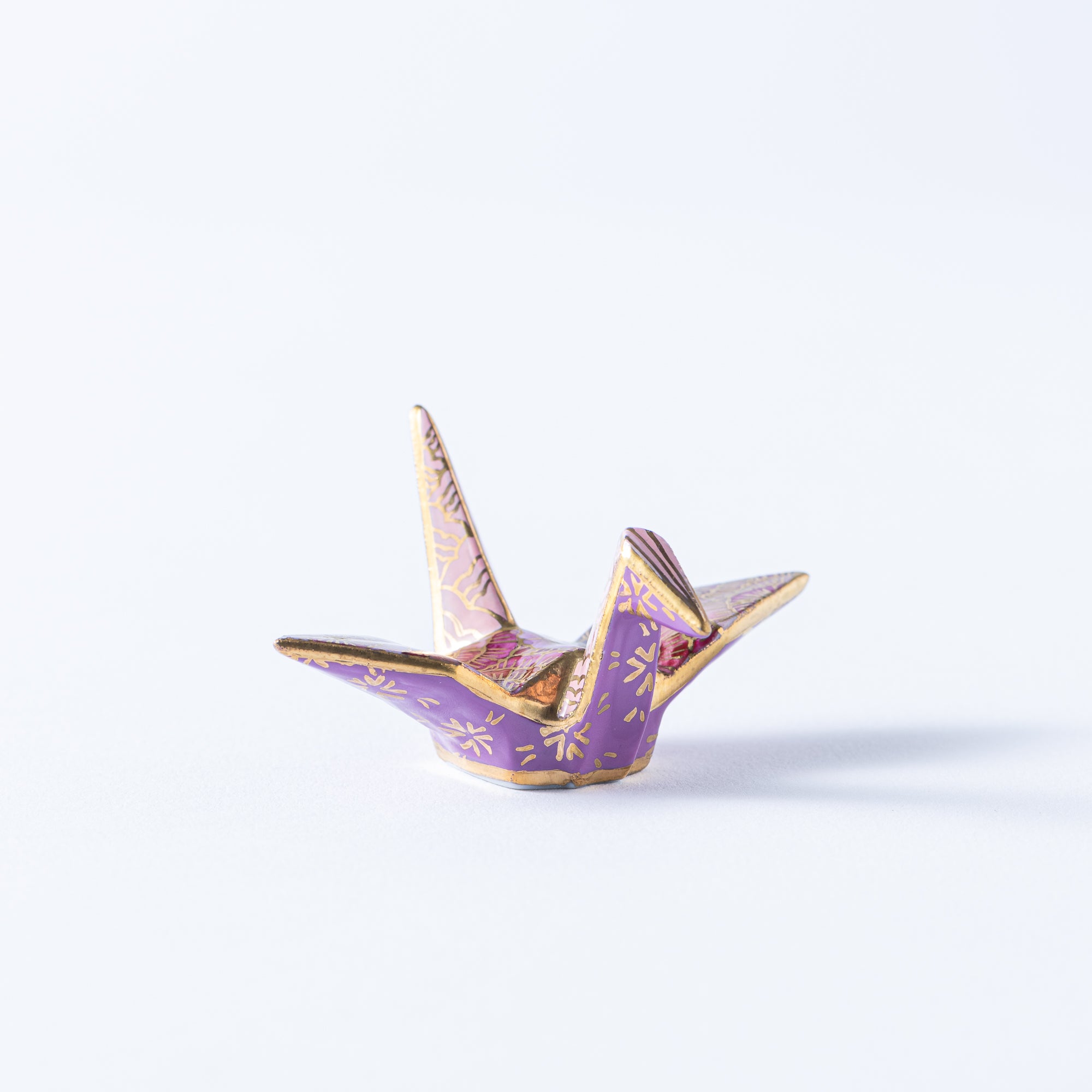 Pink Flower Crane Ornament