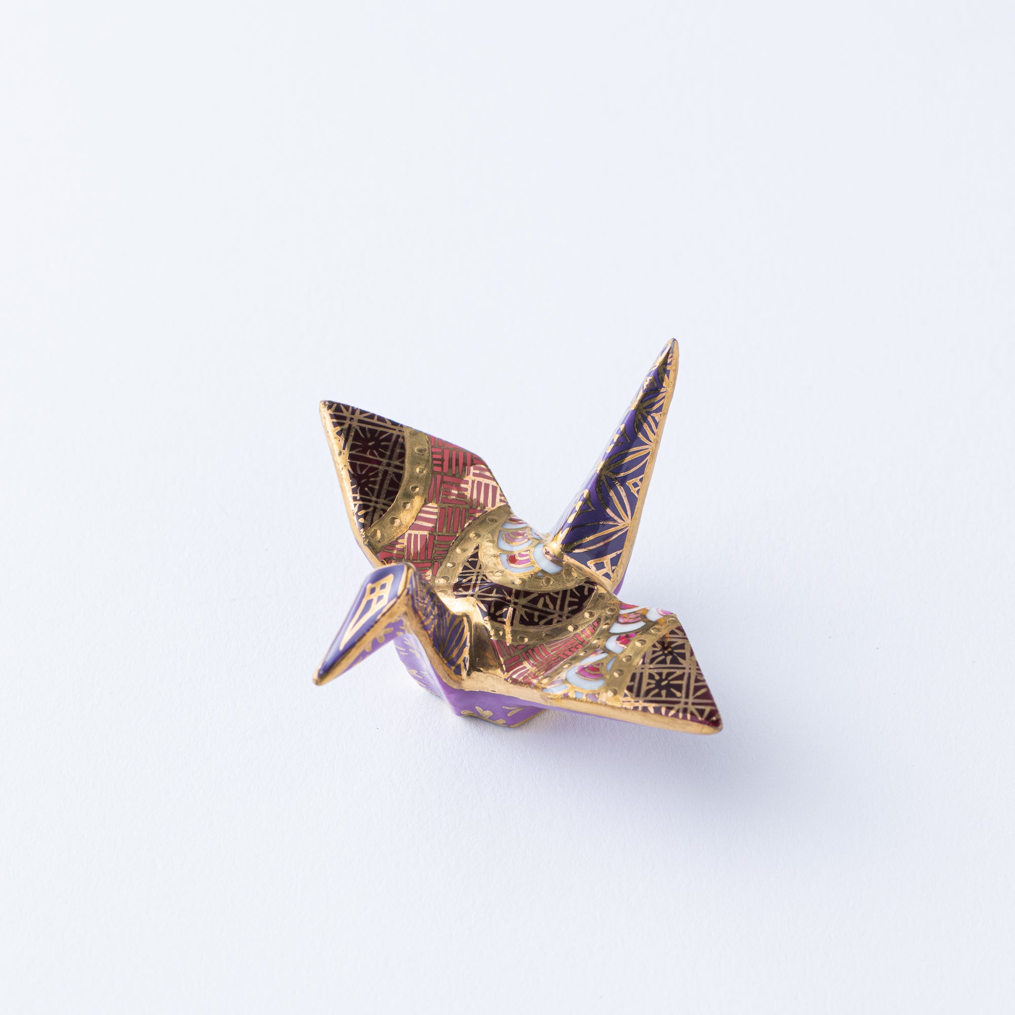 Purple Sunset Crane Ornament