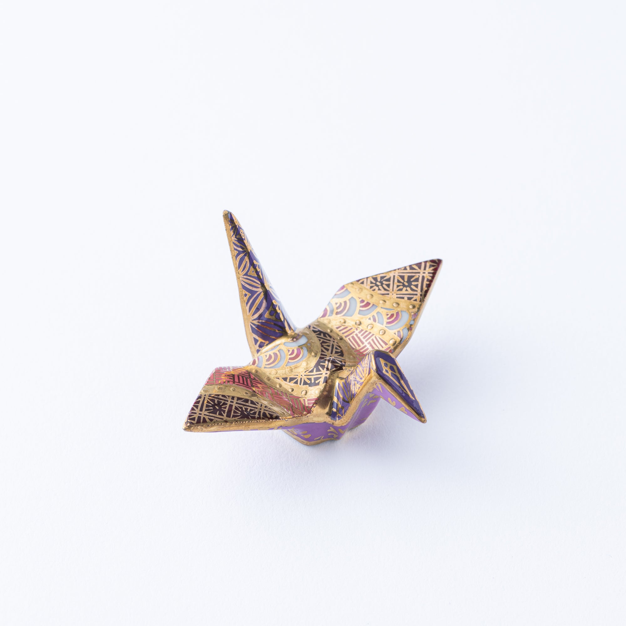 Purple Sunset Crane Ornament
