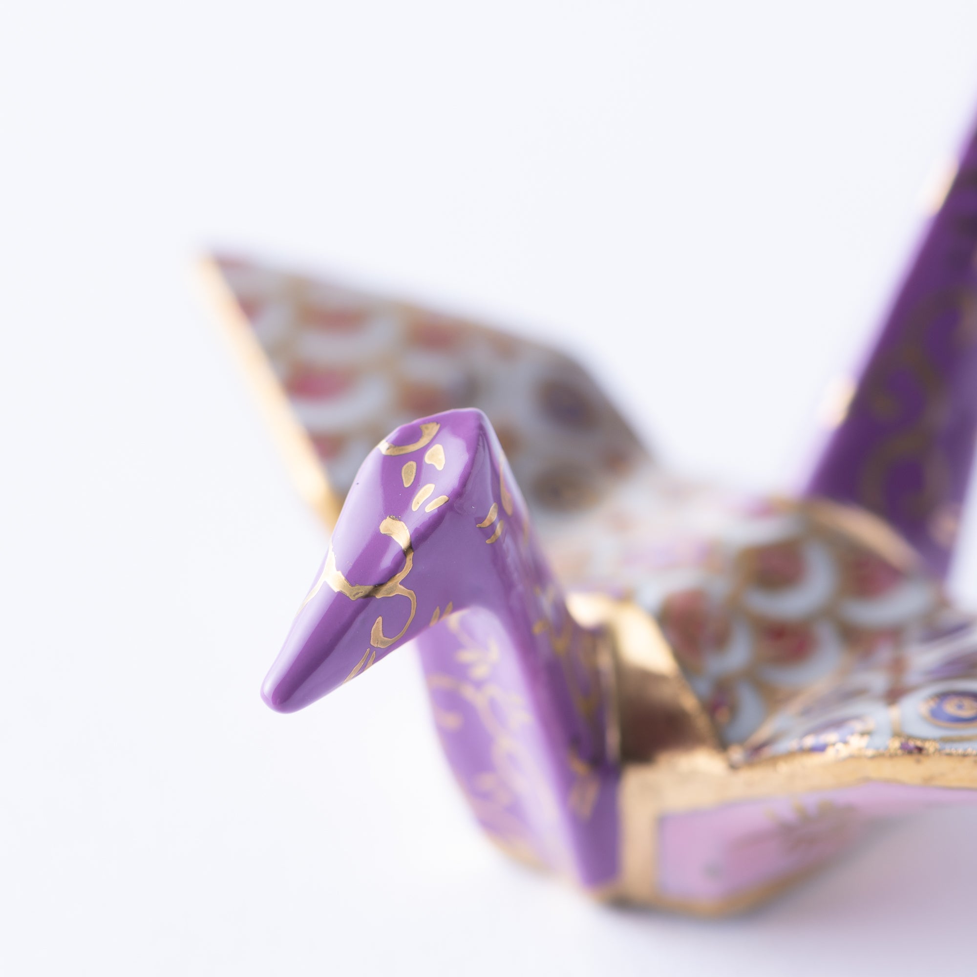 Swirling Lilac Crane Ornament