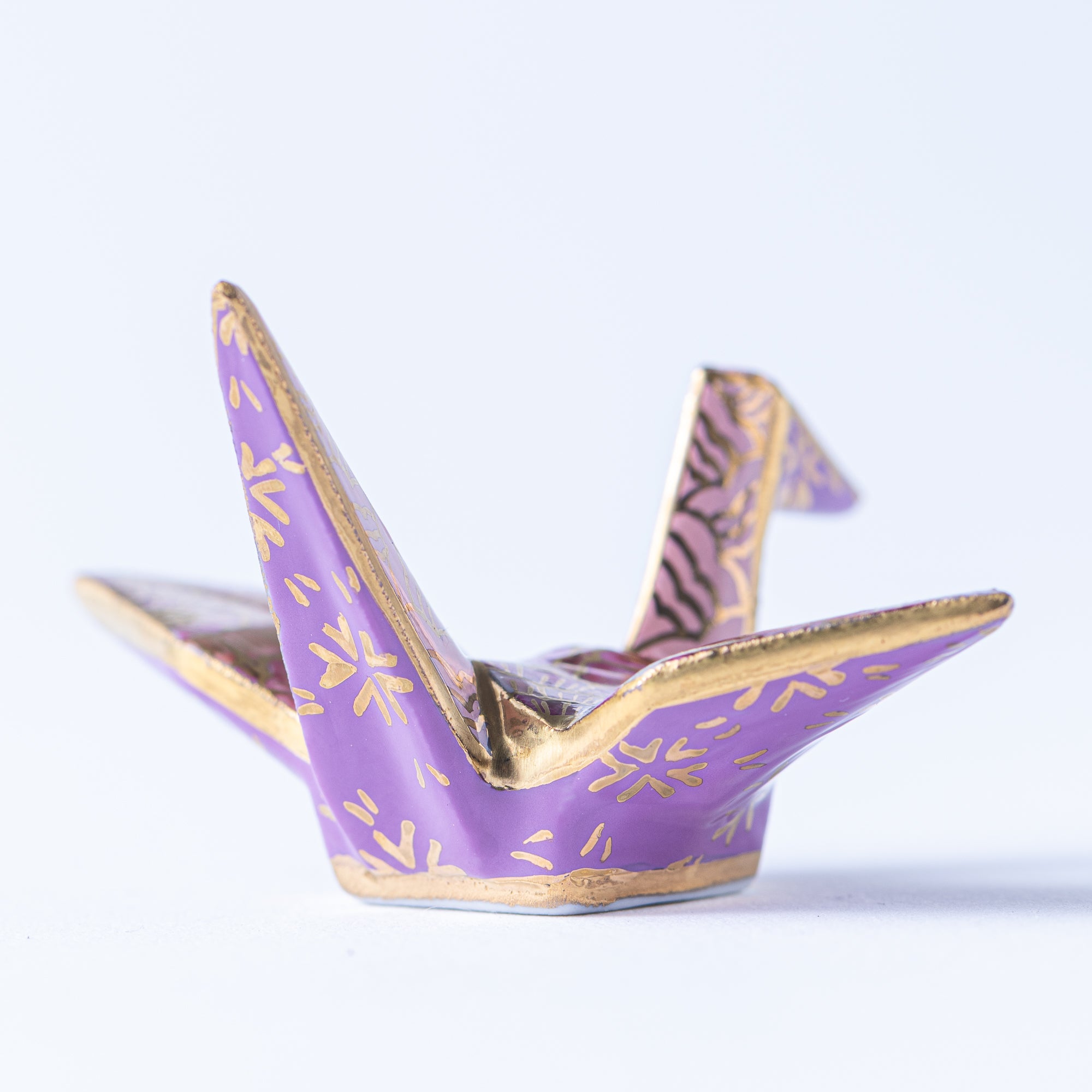 Pink Flower Crane Ornament