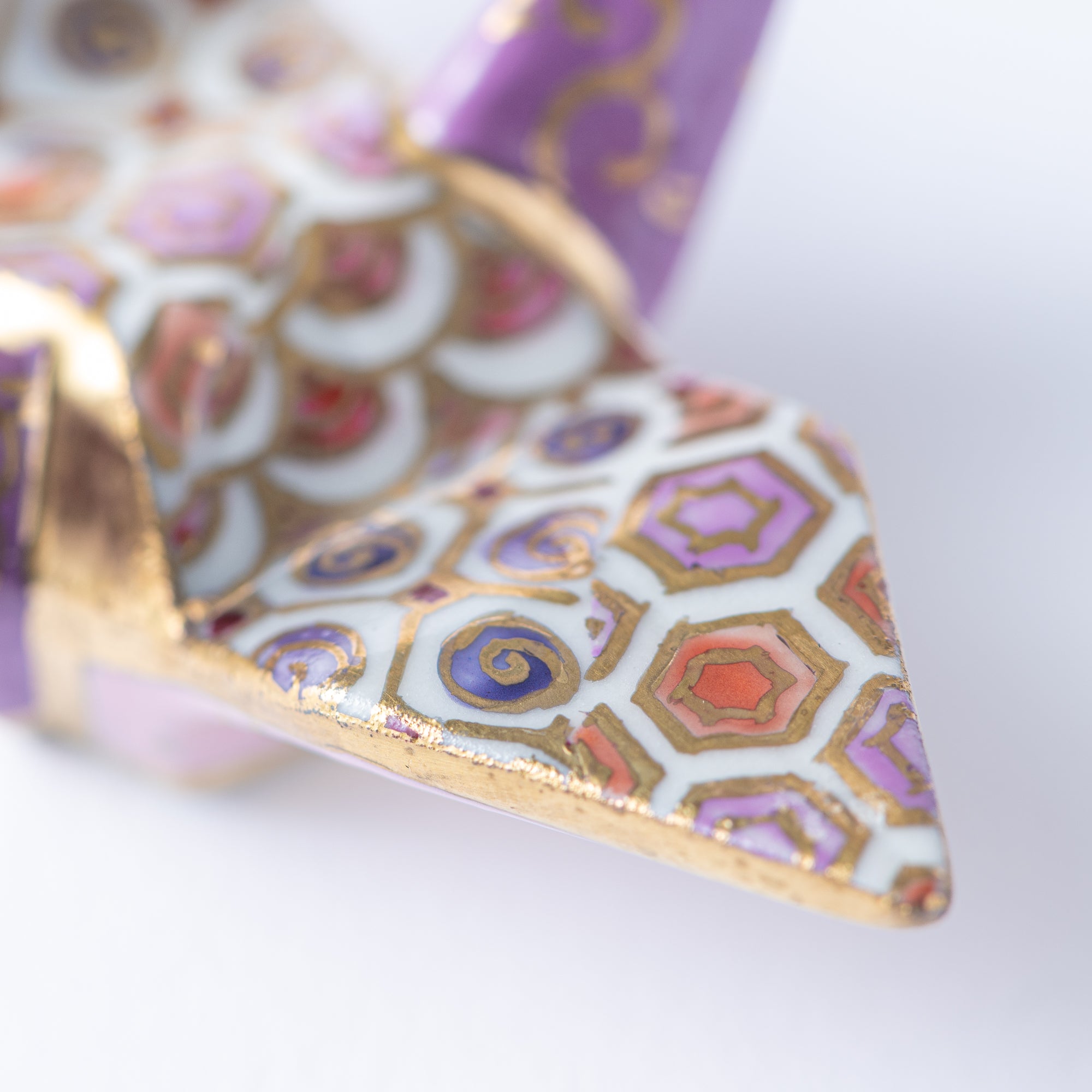 Swirling Lilac Crane Ornament