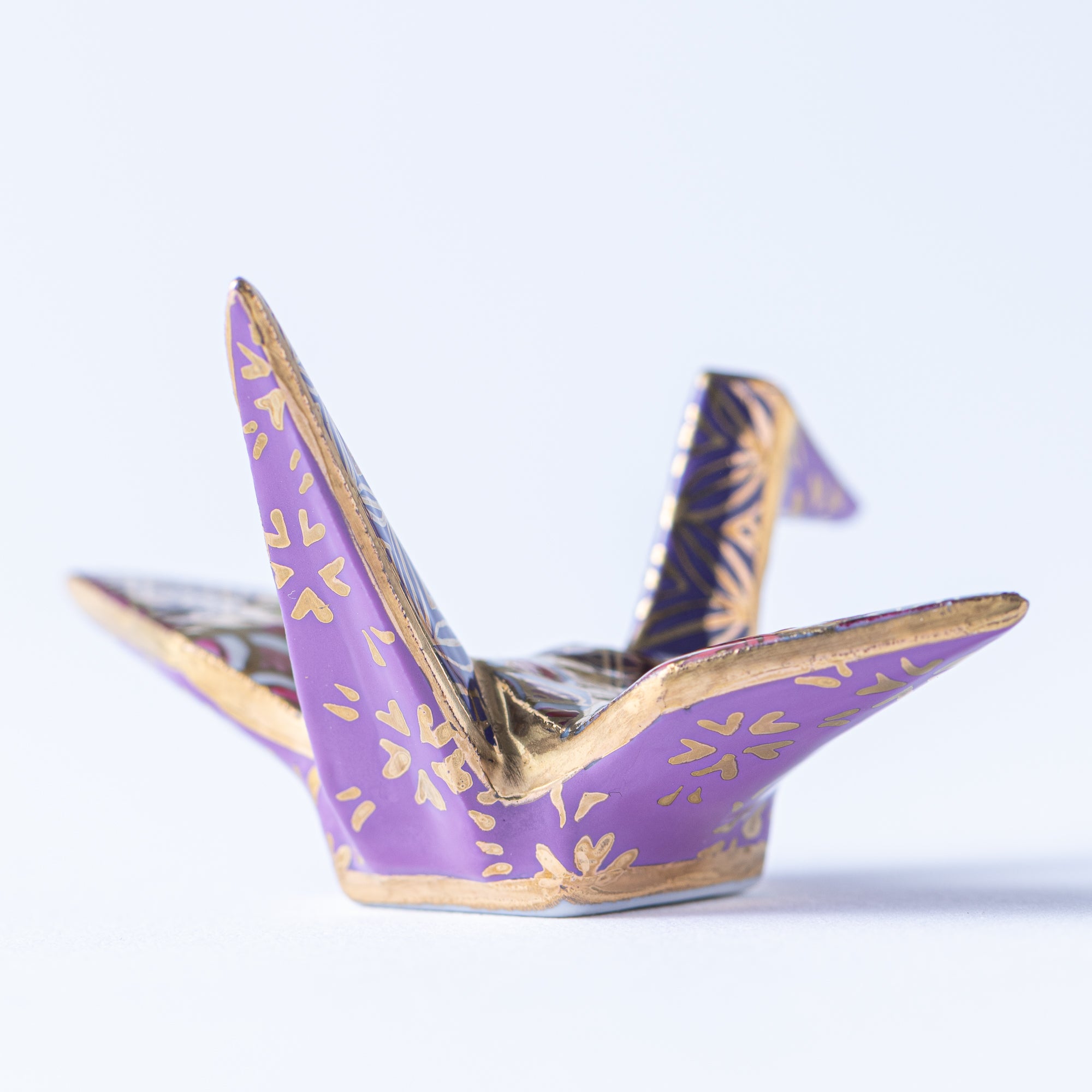 Purple Sunset Crane Ornament