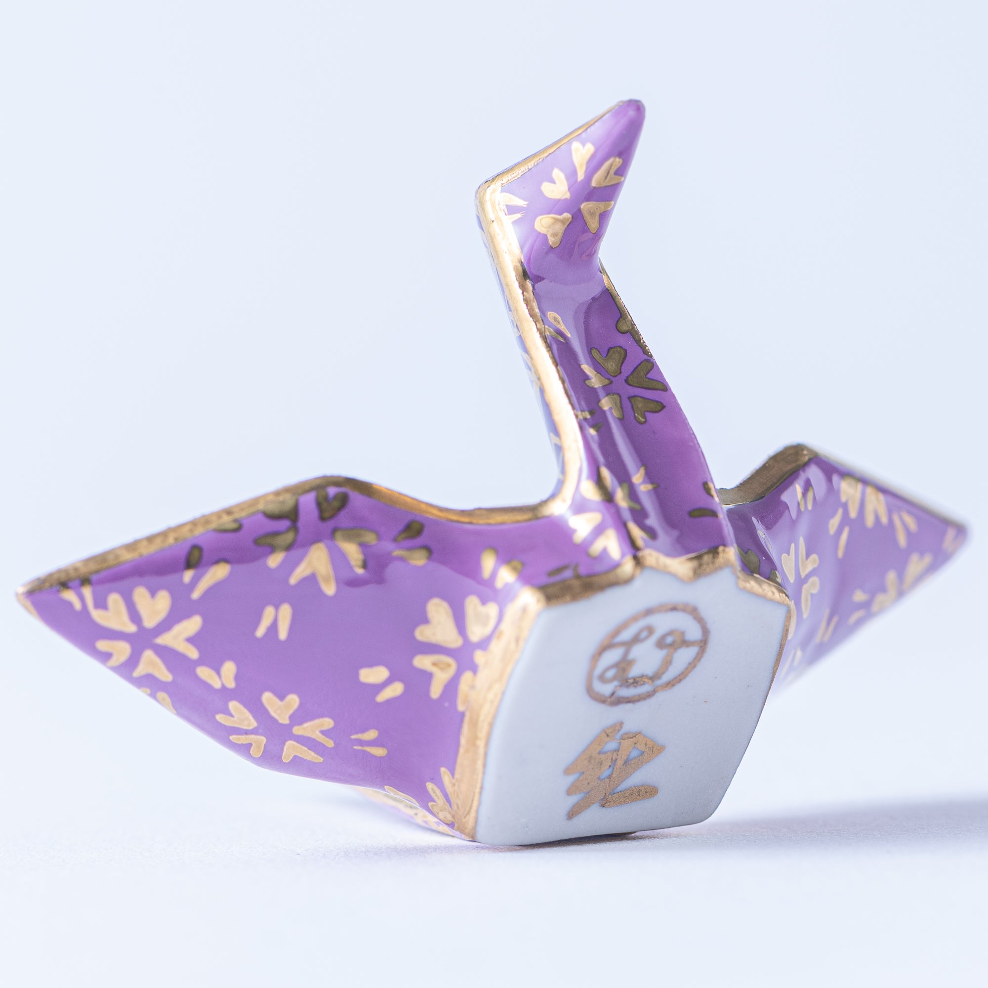 Purple Sunset Crane Ornament