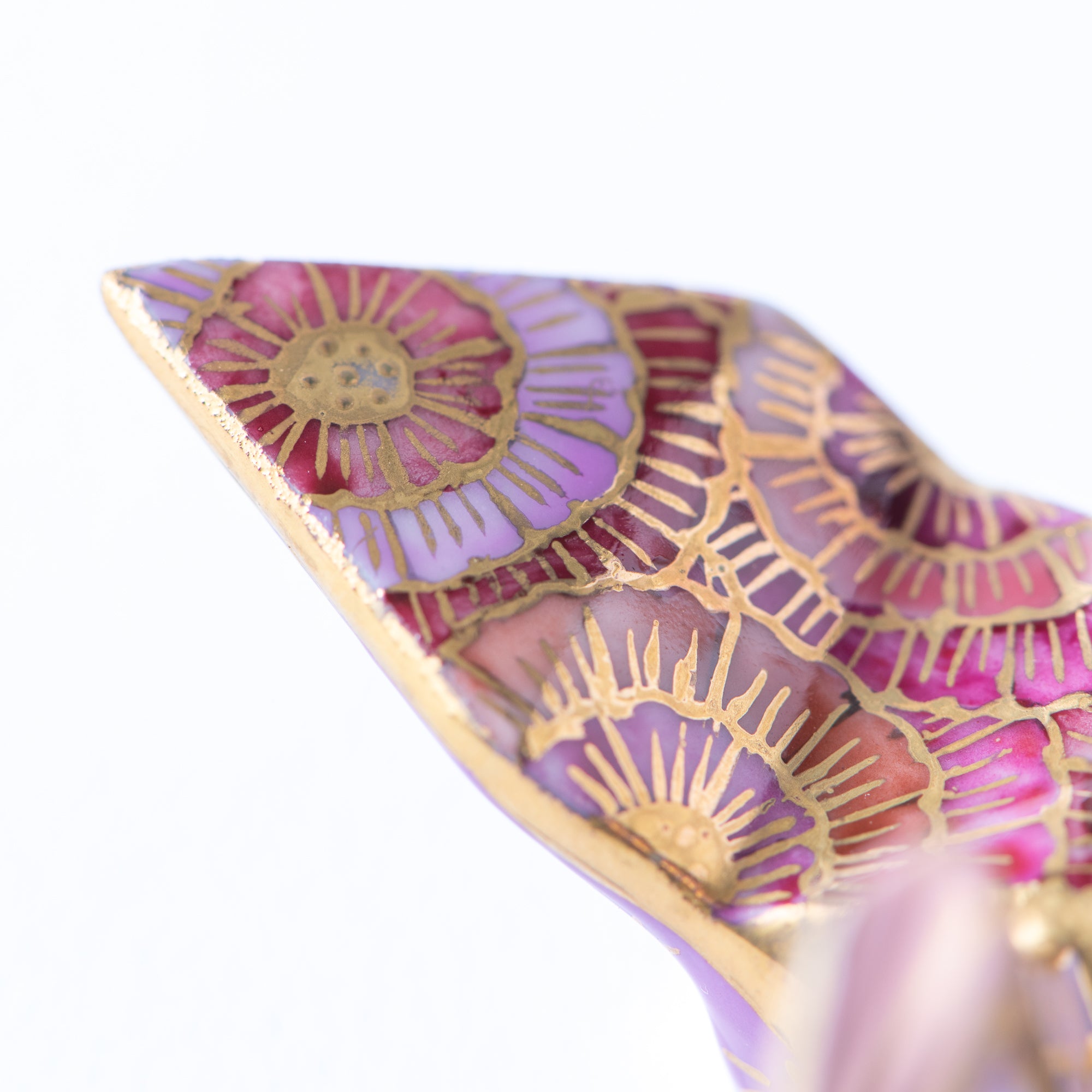 Pink Flower Crane Ornament