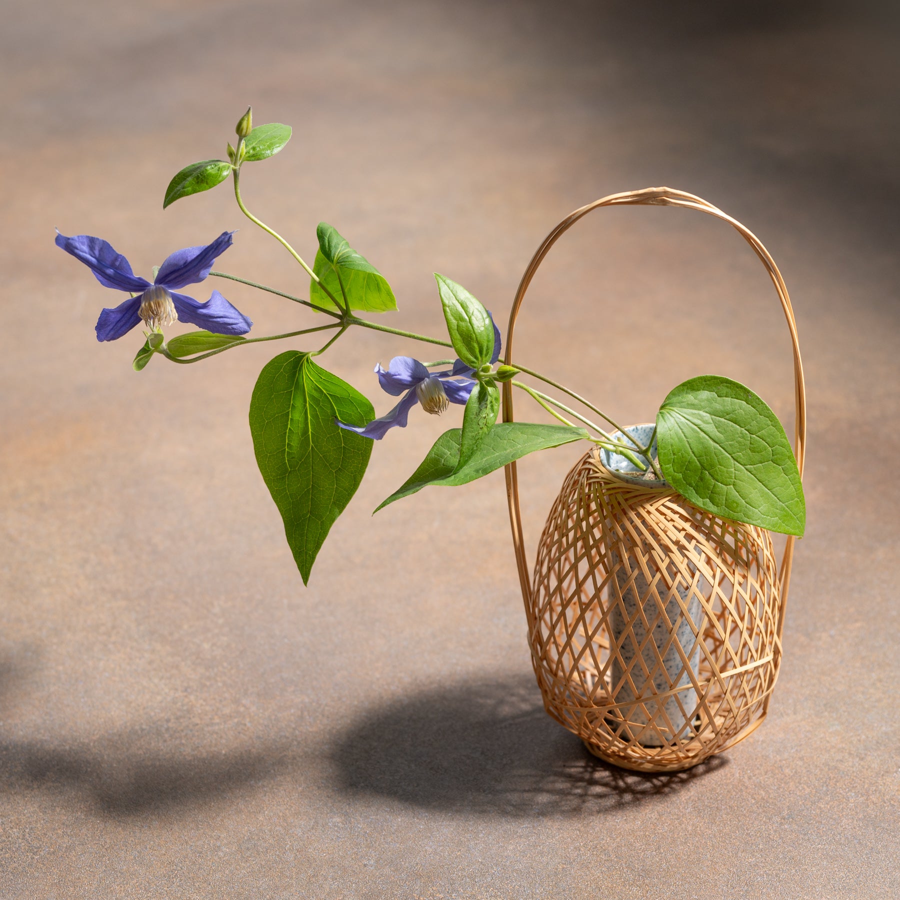 Oval Basketry Japanese Flower Vase