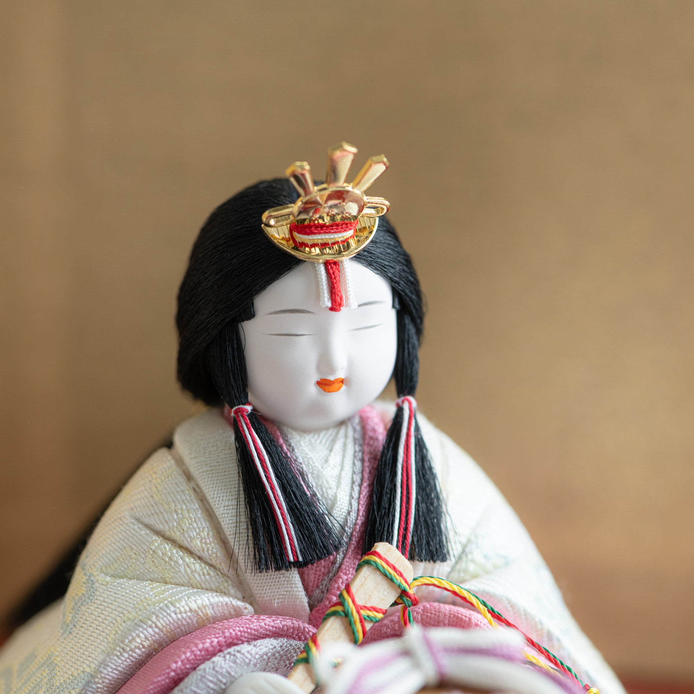 Peony Arabesque Hina Dolls with Golden Folding Screen