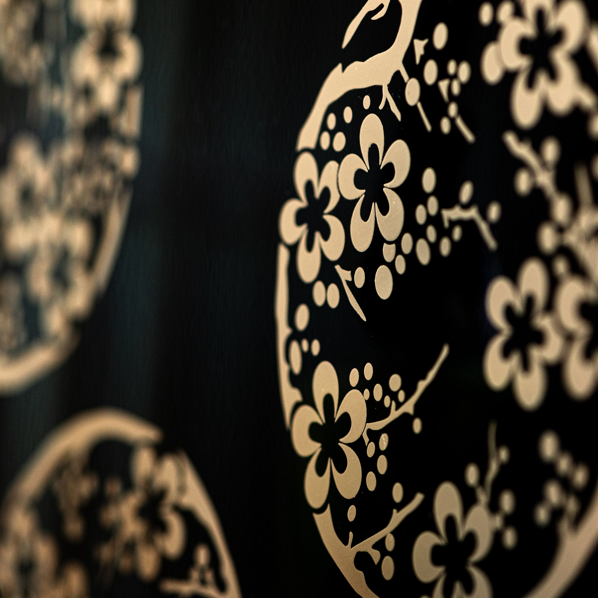 Standing Hina Dolls with Maki-e Plum Blossom Screen