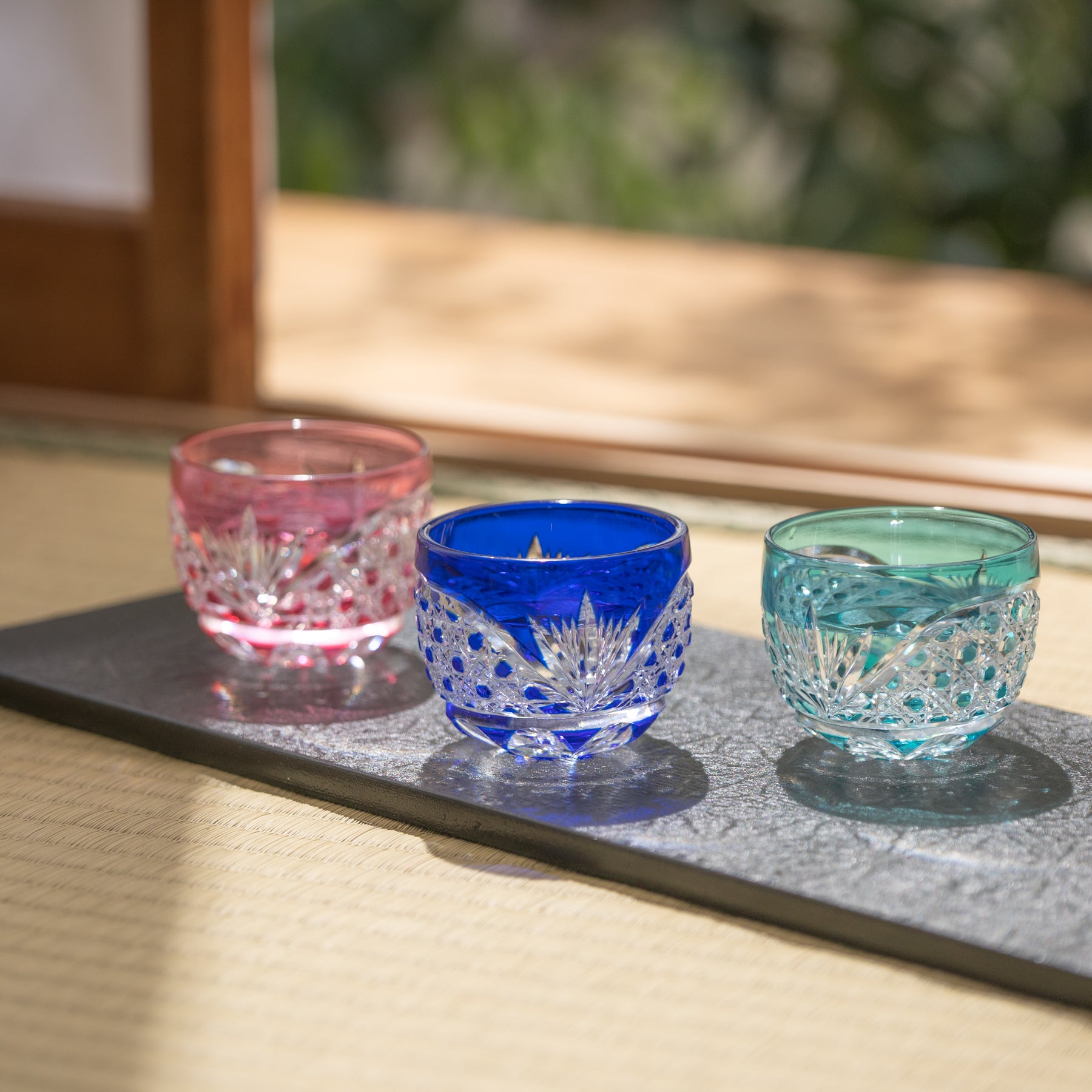 Coupe à saké Guinomi Cristal émeraude