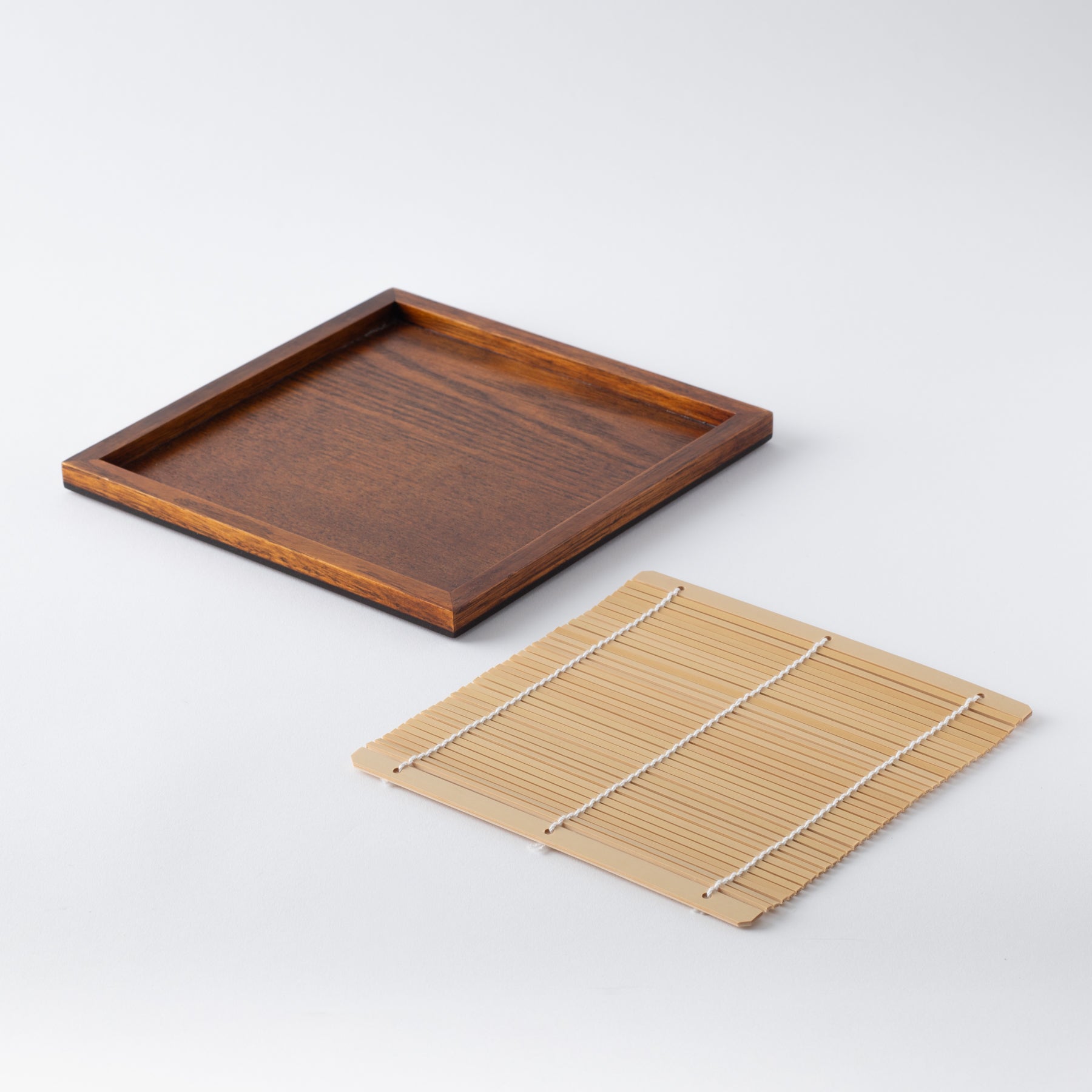Square Low-Rimmed Japanese Soba Tray