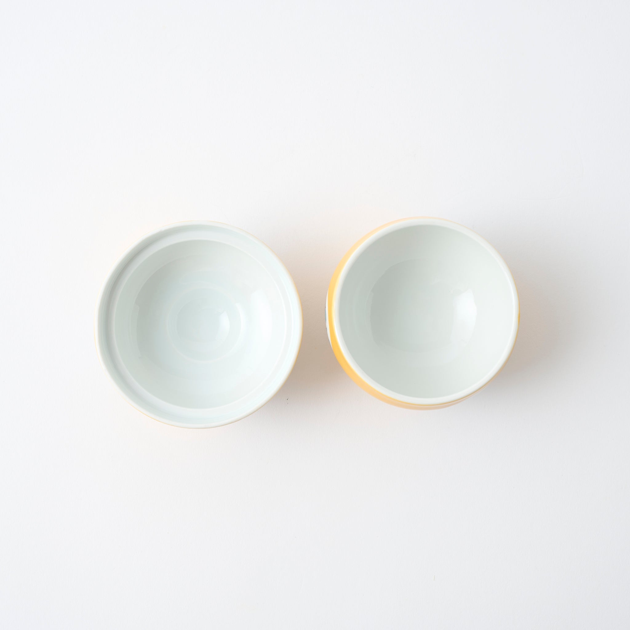 Yellow Glaze Bird and Flower Motif Chawanmushi Bowl