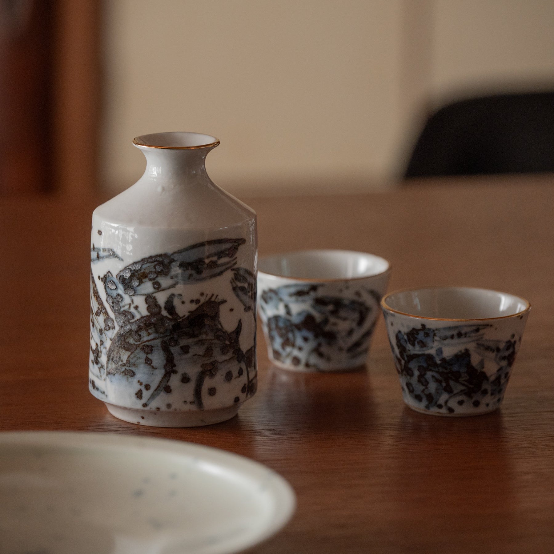 Sake-Set „Meerestiere in Blau"