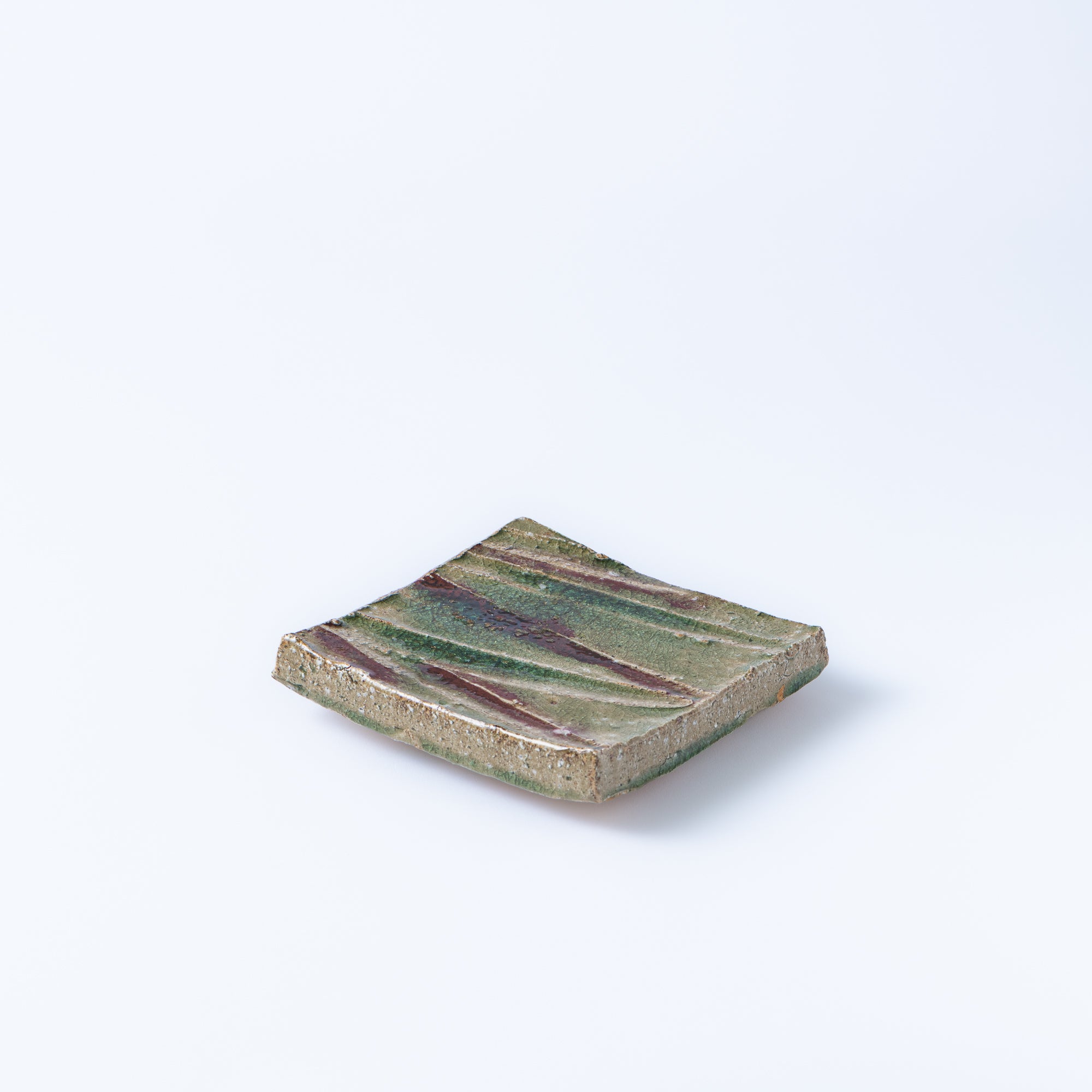 Iga Green and Red Square Side Plate