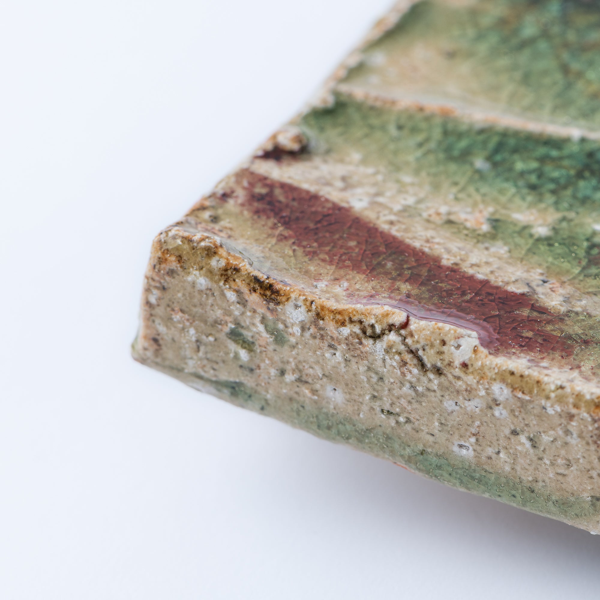 Iga Green and Red Square Side Plate