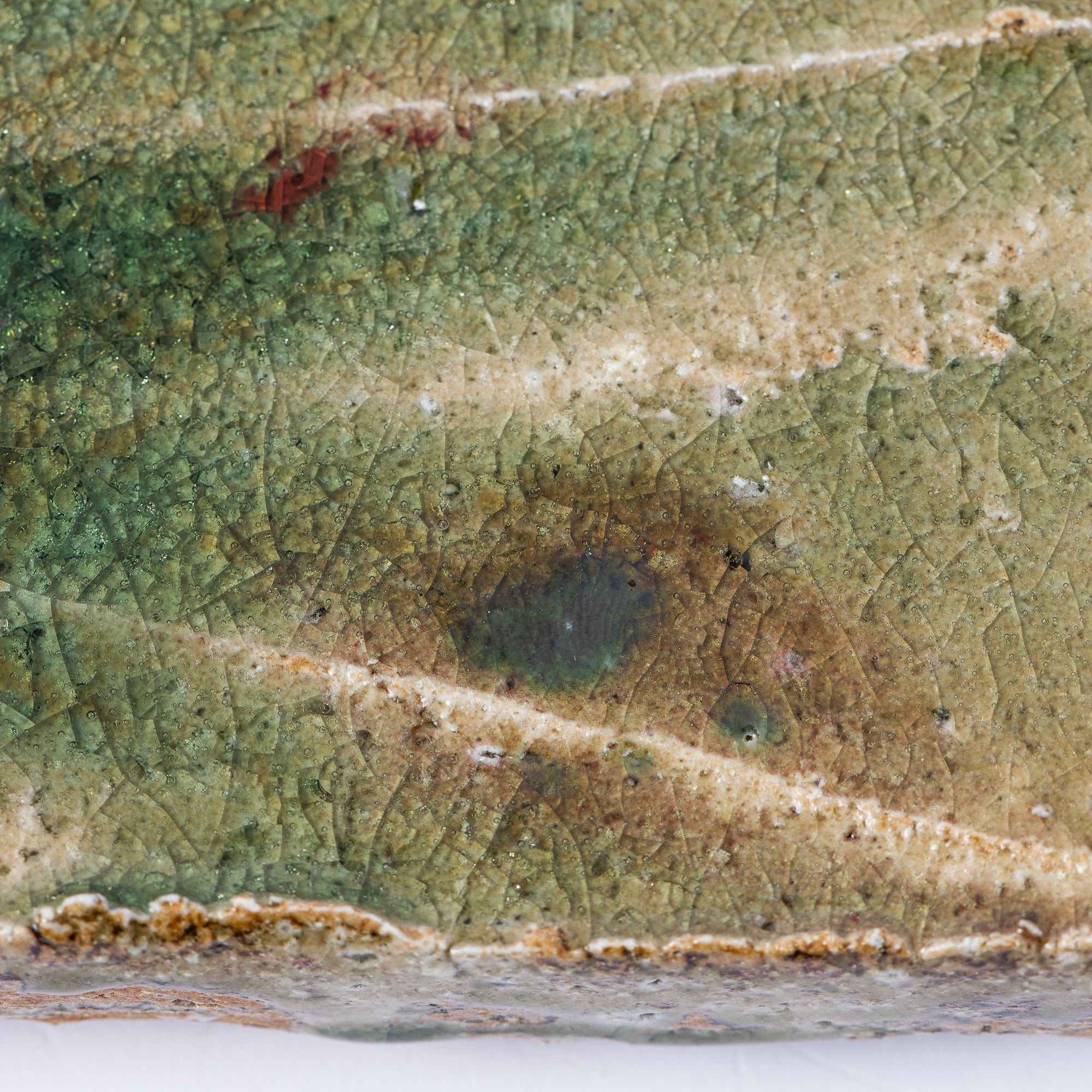 Iga Green and Red Square Side Plate