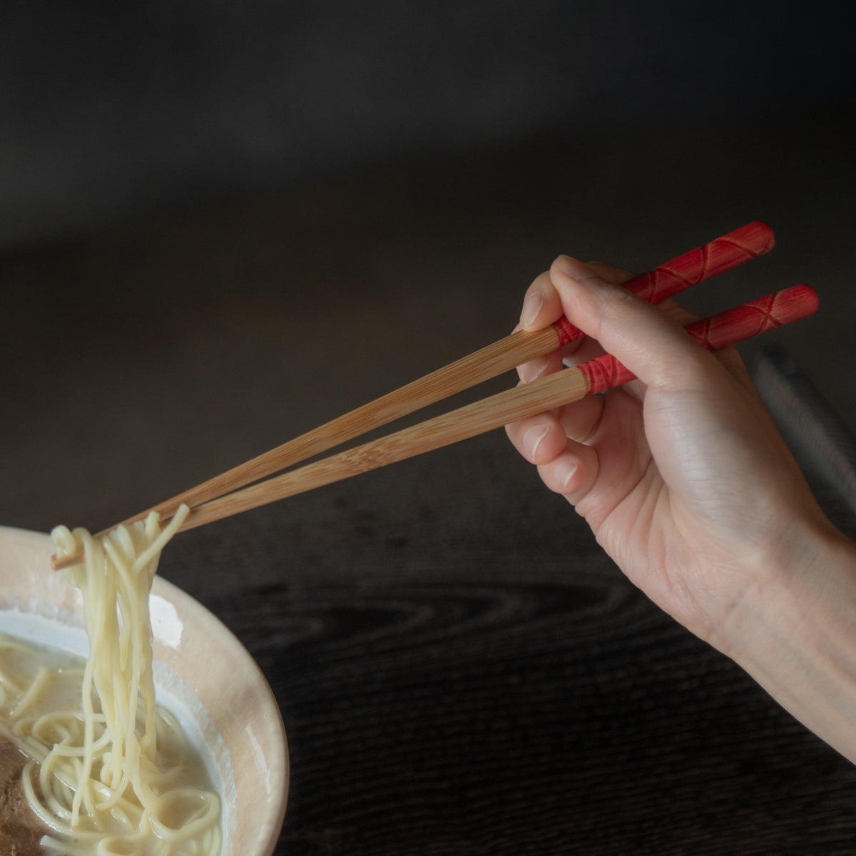 Tortoiseshell Bamboo Grain Thick Chopsticks