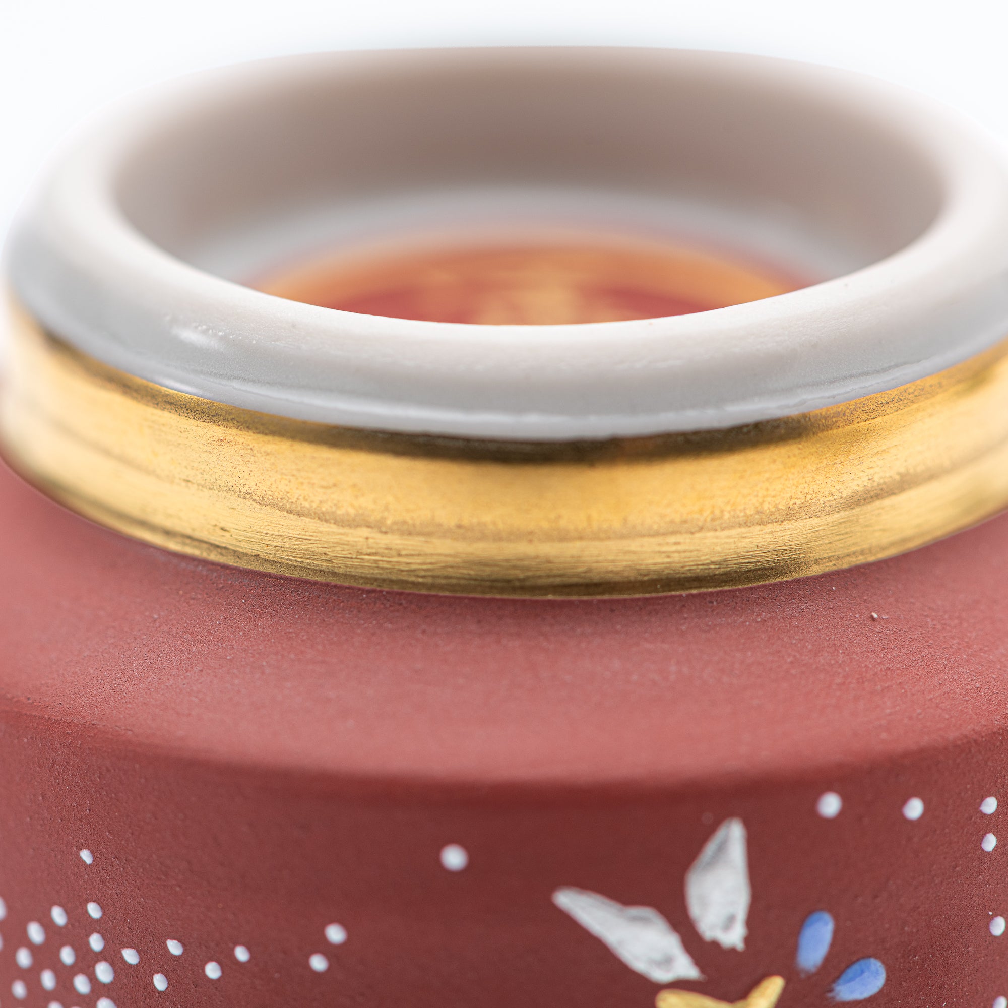 Copa de sake Morikin Shirochibu con sakura llorón rojo