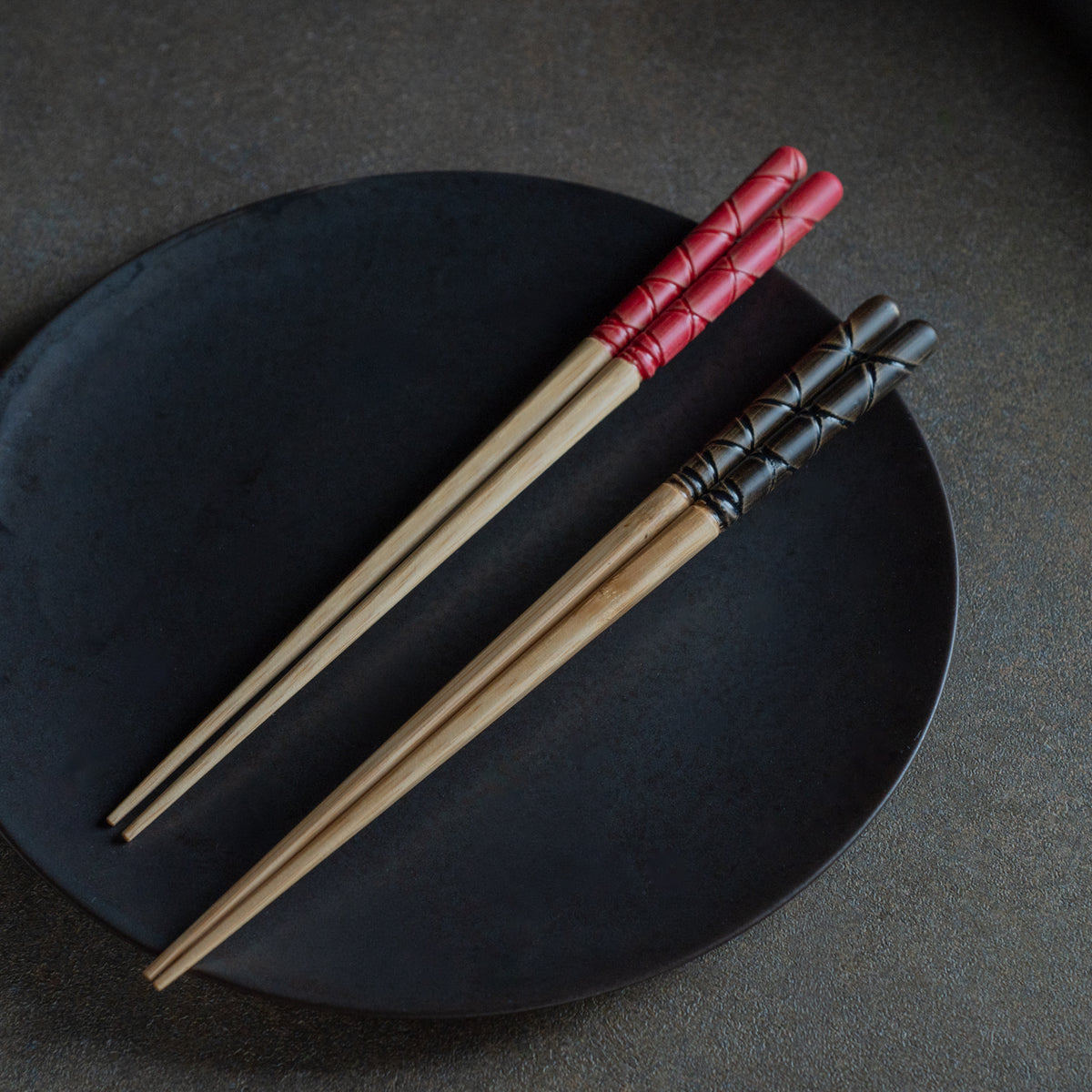 Tortoiseshell Bamboo Grain Thick Chopsticks