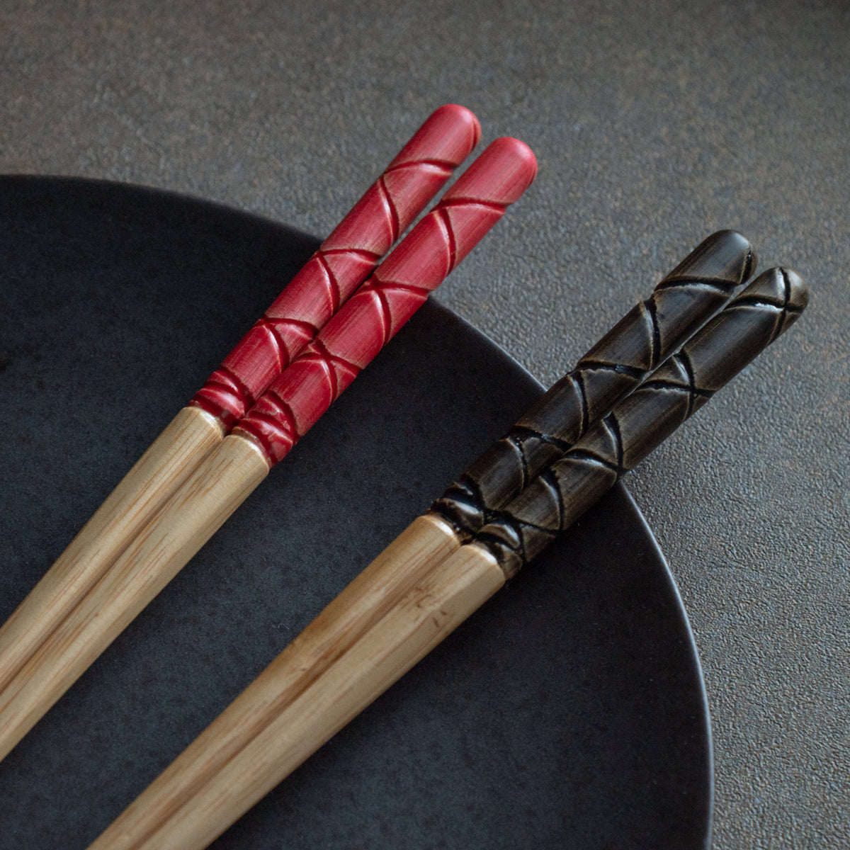 Baguettes épaisses à motif grain de bambou écaille de tortue