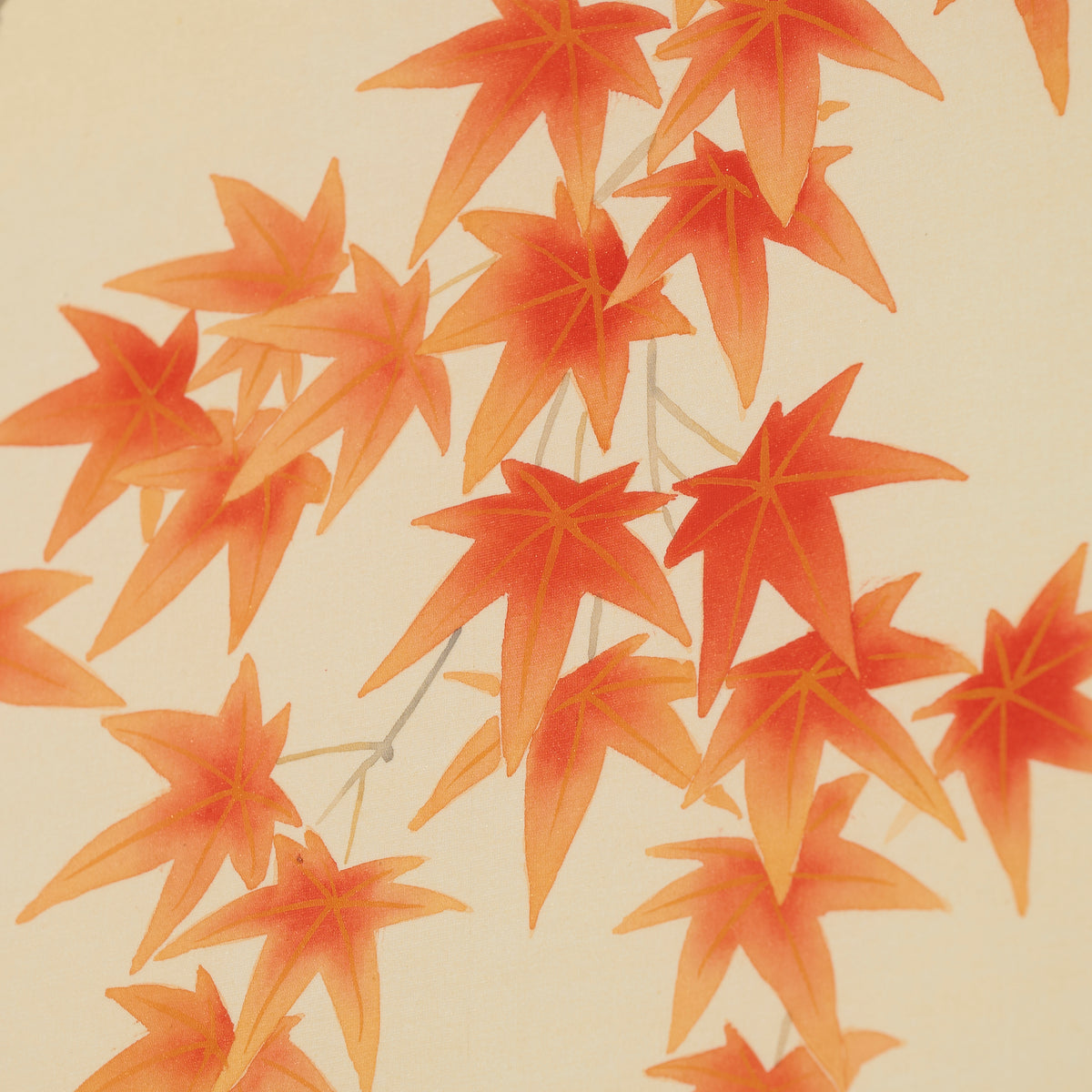 Autumn Leaves and Two Birds Kakejiku Hanging Scroll