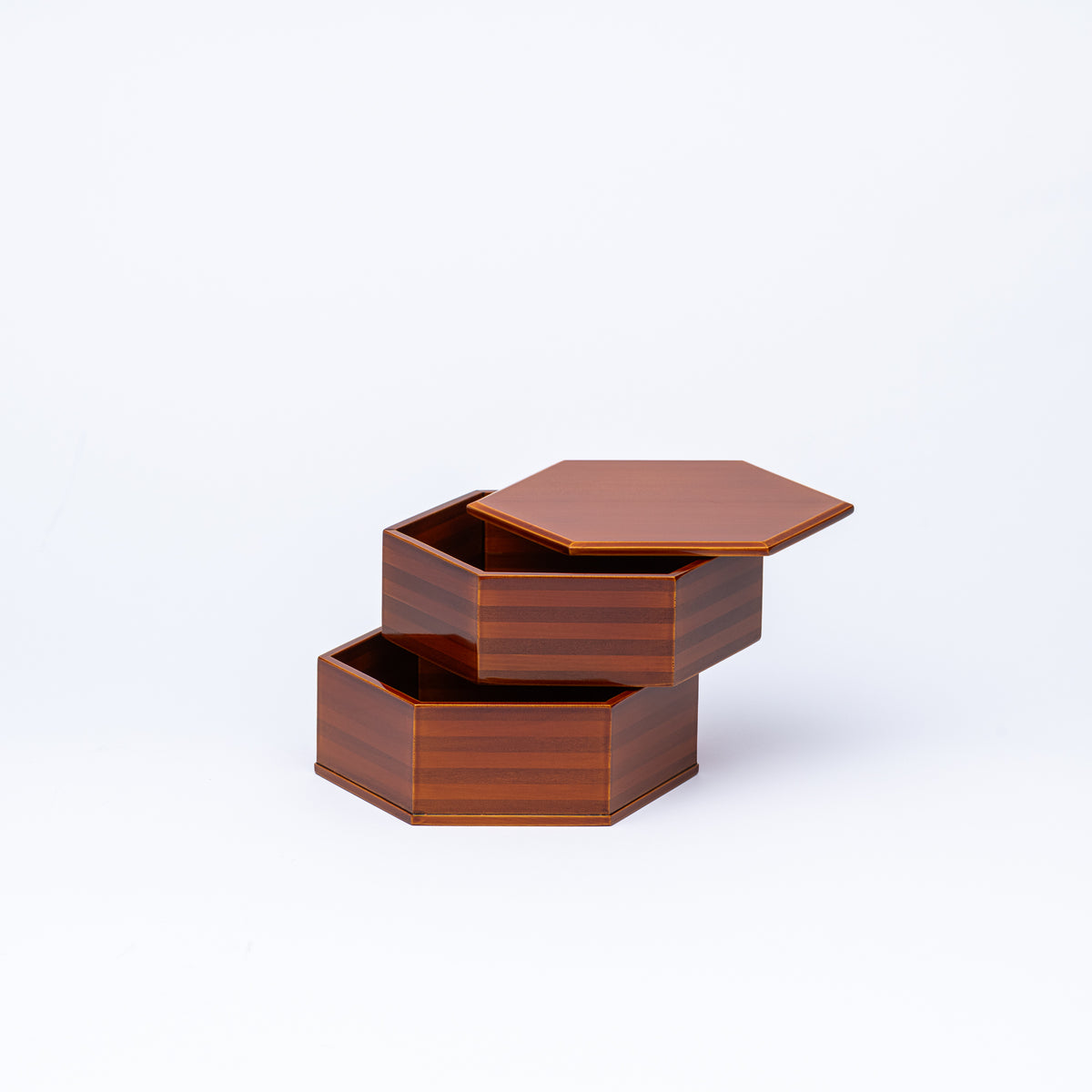 Golden Amber Hexagonal Jubako Bento Box