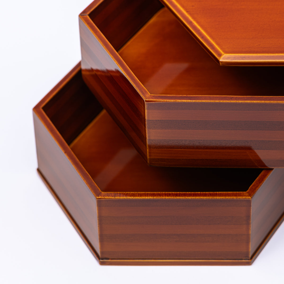 Golden Amber Hexagonal Jubako Bento Box