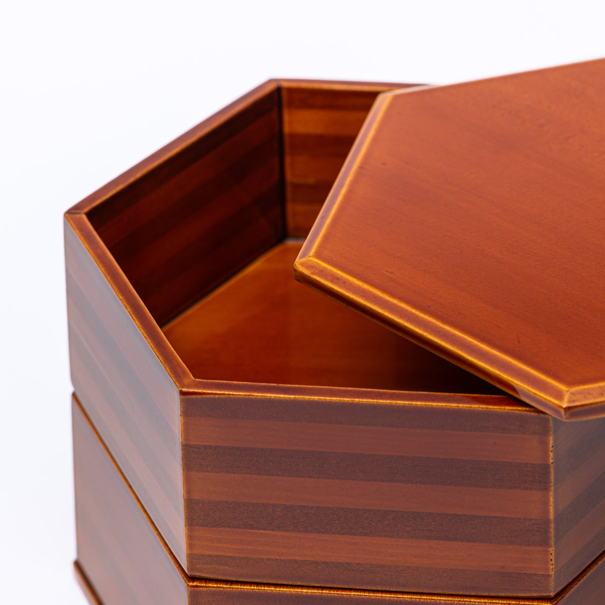 Golden Amber Hexagonal Jubako Bento Box