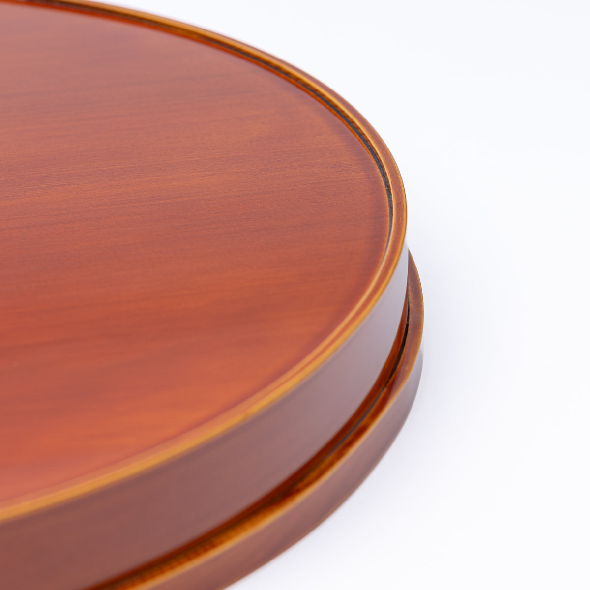 Golden Amber Bentwood Round Tray